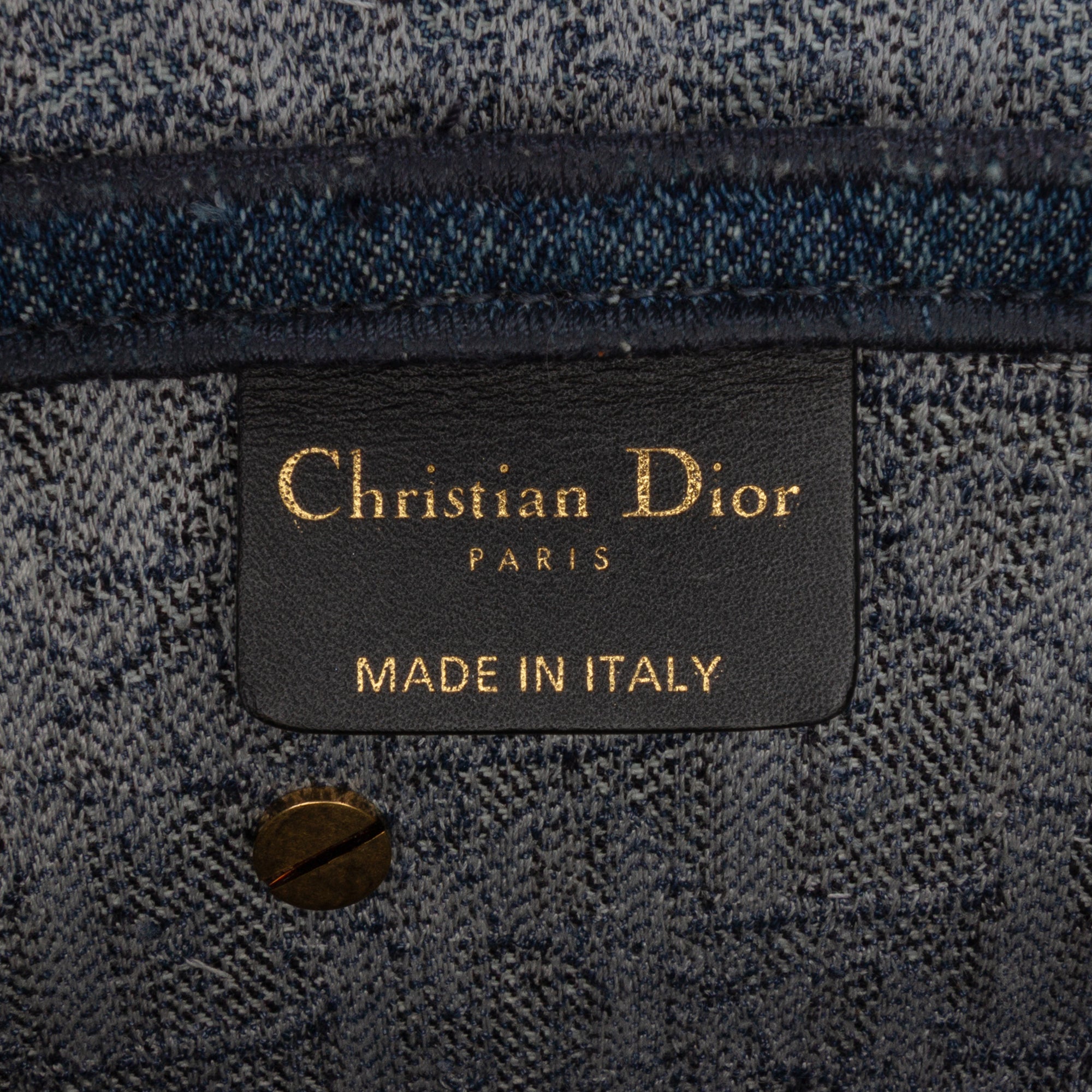 Dior Oblique Embroidered Denim Saddle Bag
