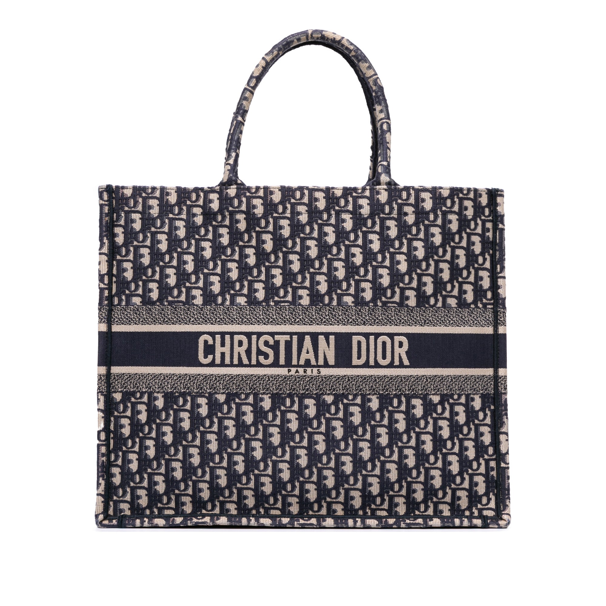 Dior Large Oblique Embroidered Canvas Book Tote