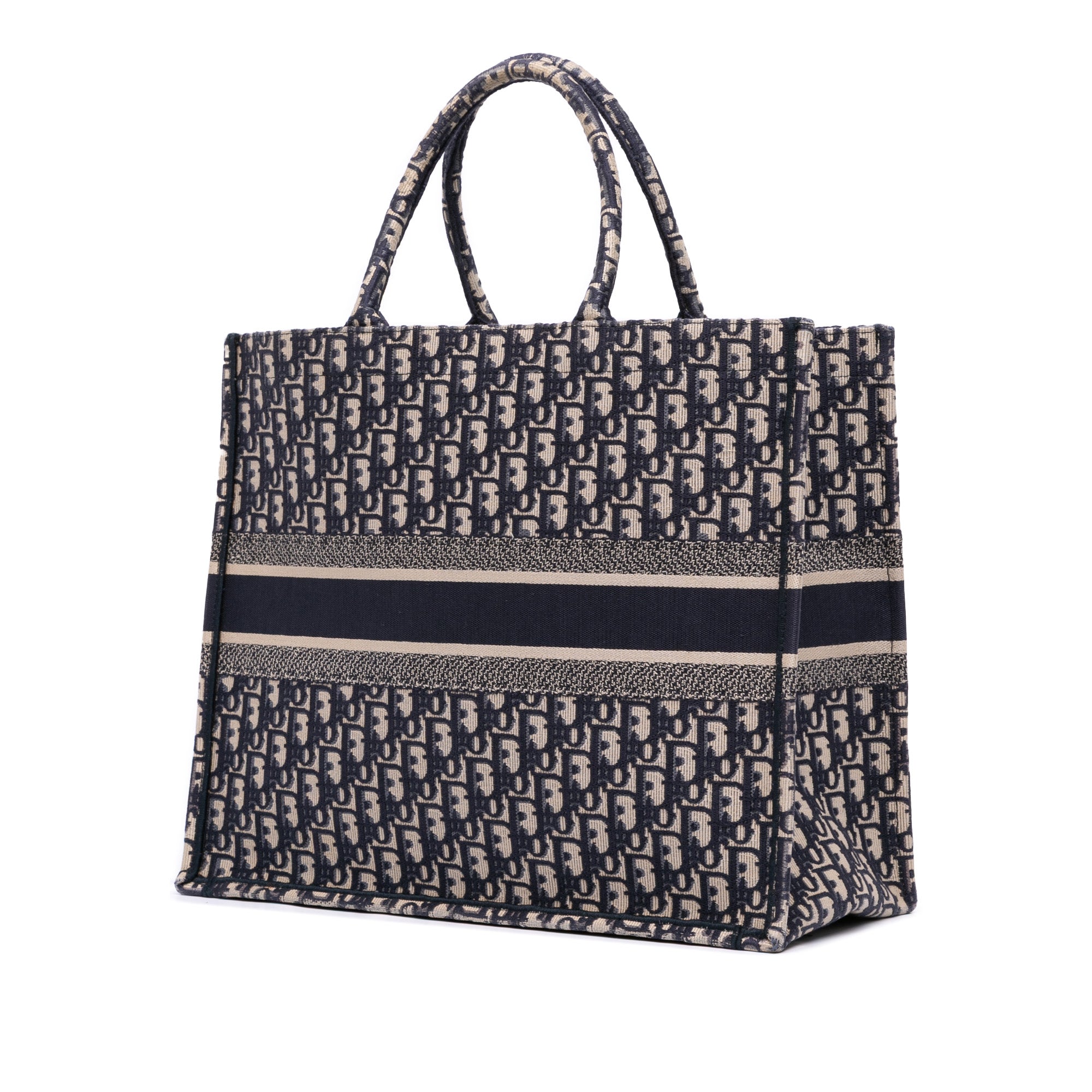 Dior Large Oblique Embroidered Canvas Book Tote