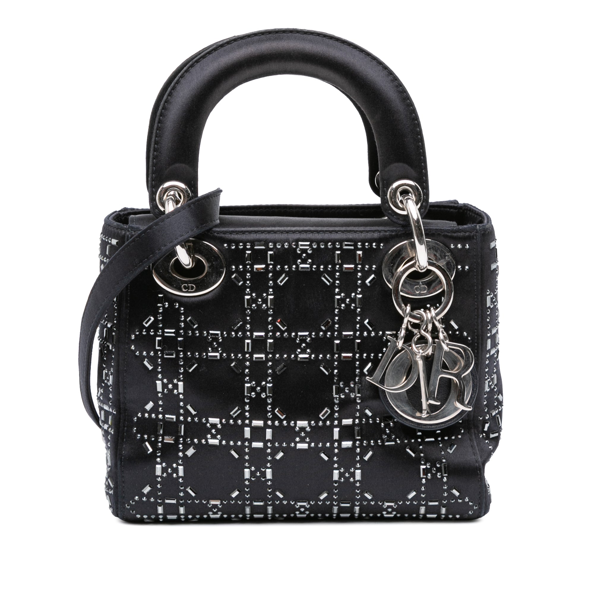 Dior Mini Velvet Cannage Strass Embellished Lady Dior