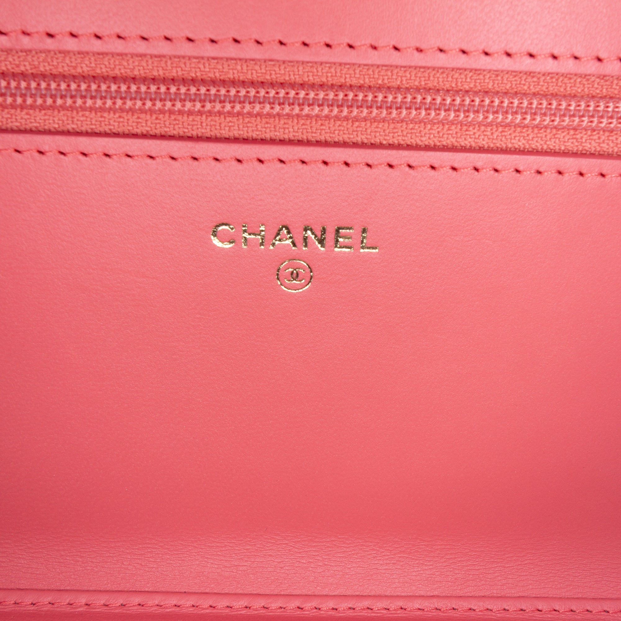 Chanel CC Quilted Lambskin Double Stitch Tassel Wallet On Chain