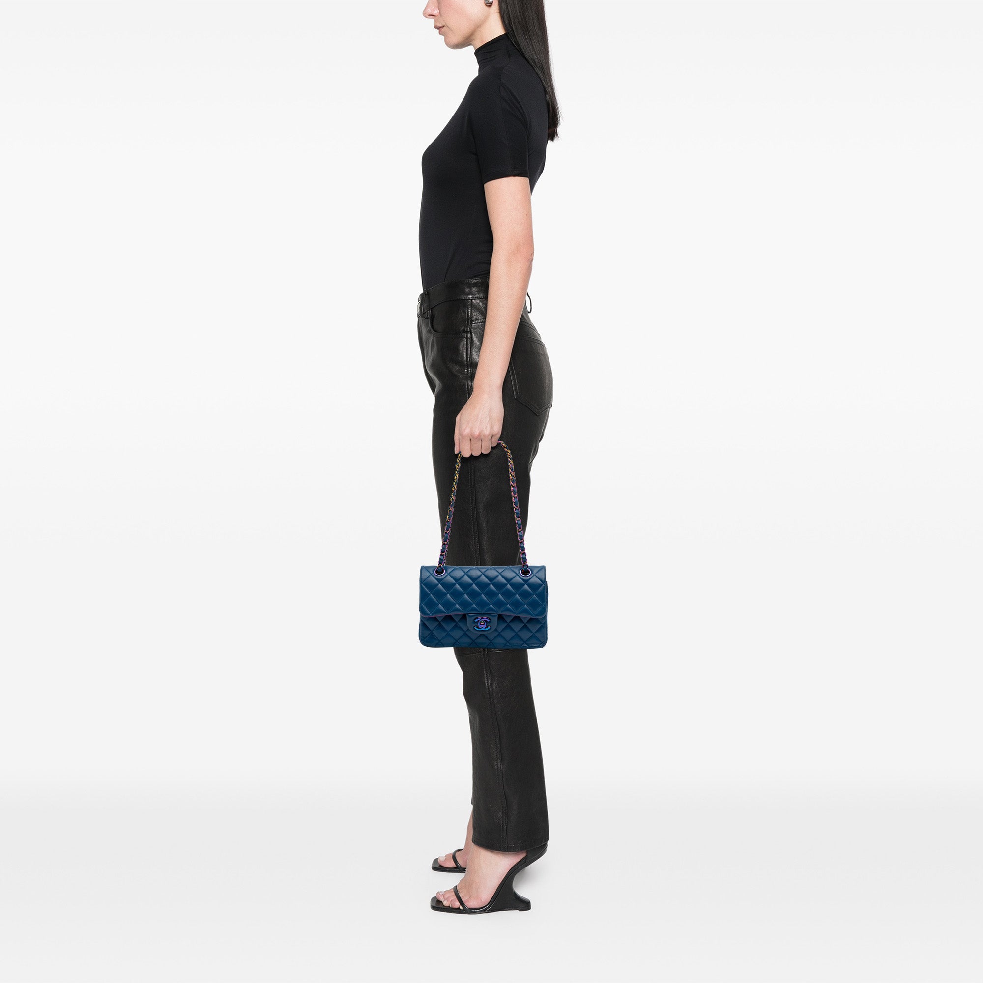 Chanel Small Classic Lambskin Rainbow Double Flap