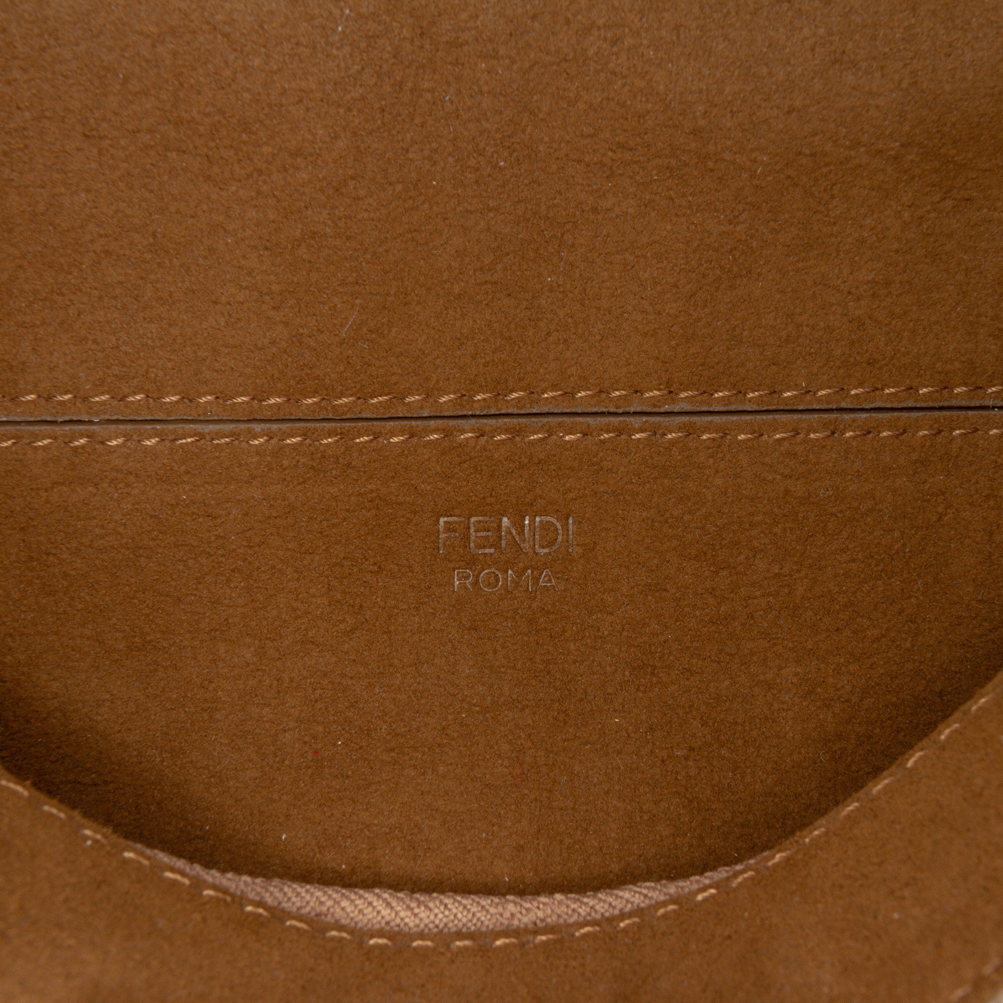 Fendi Zucca Embossed Technical Fabric Chain Midi Baguette
