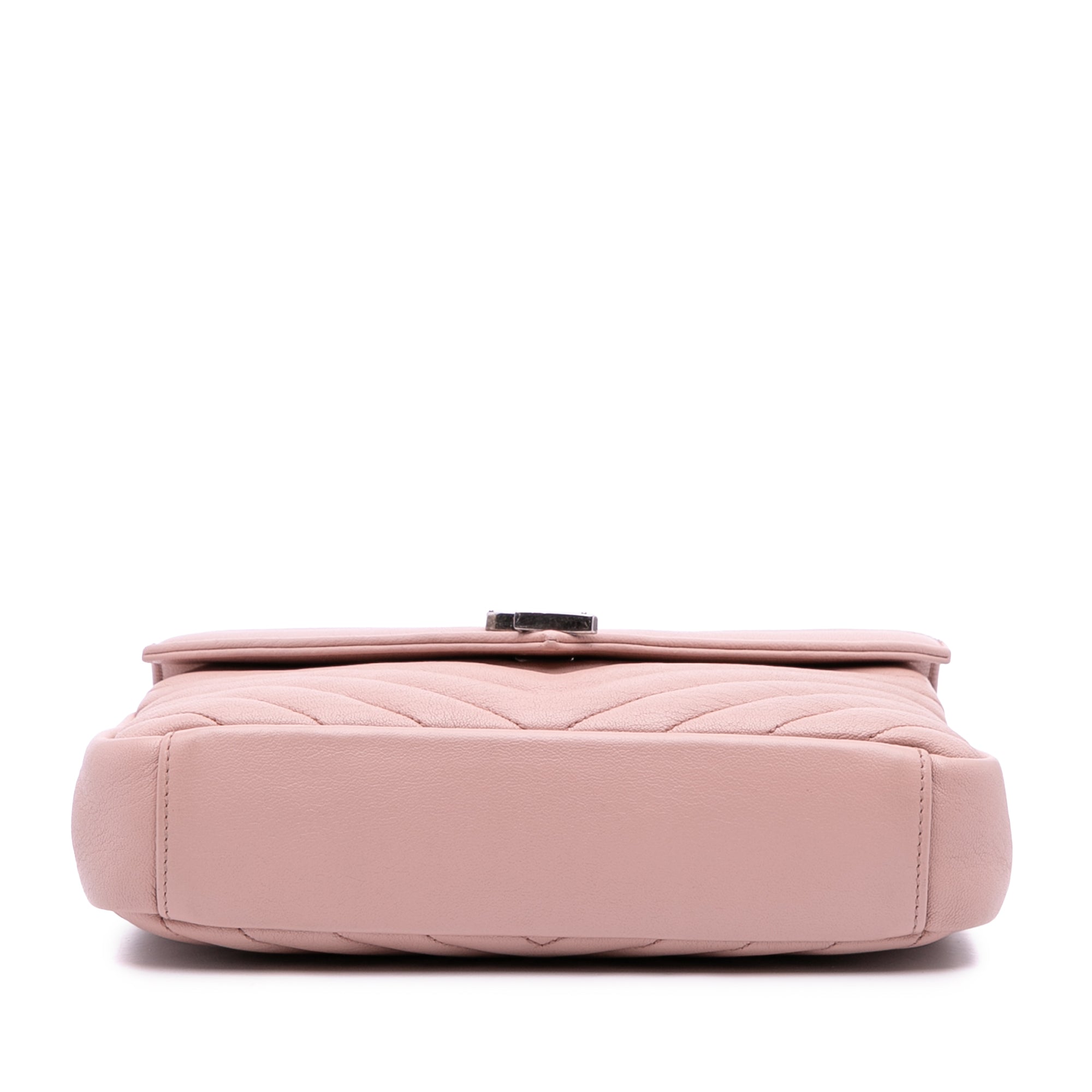 Saint Laurent Medium Quilted Chevron Sheepskin College Satchel
