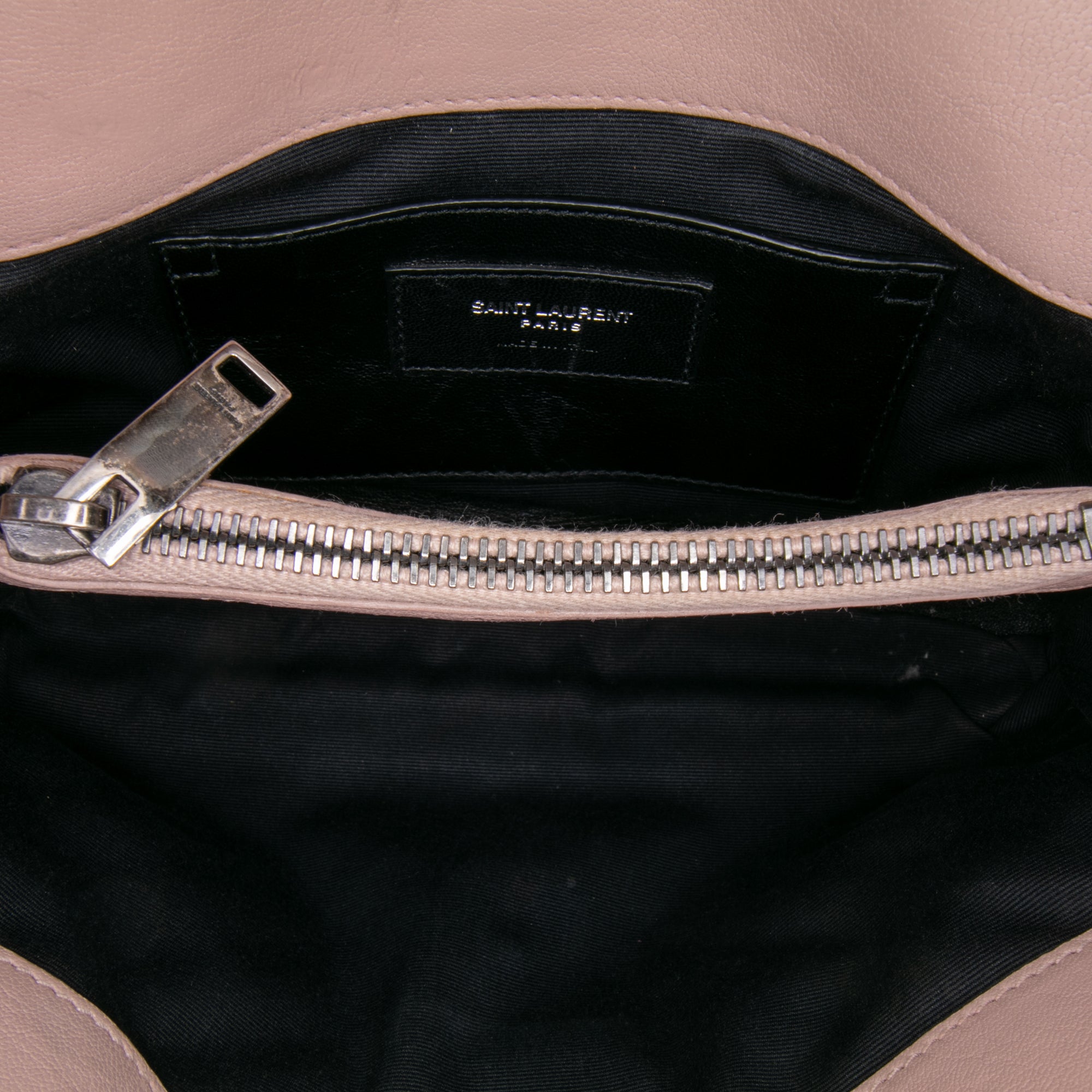 Saint Laurent Medium Quilted Chevron Sheepskin College Satchel