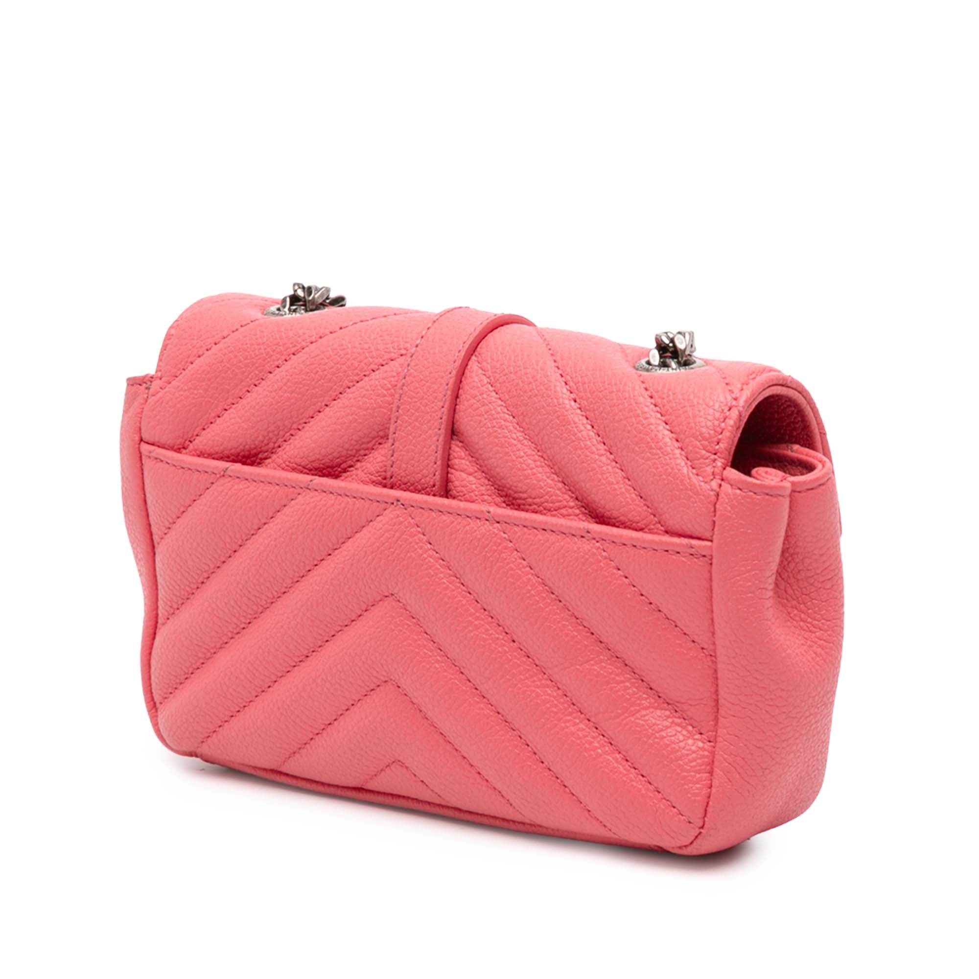Saint Laurent Baby Grained Calfskin Chevron Classic Monogram Chain Bag