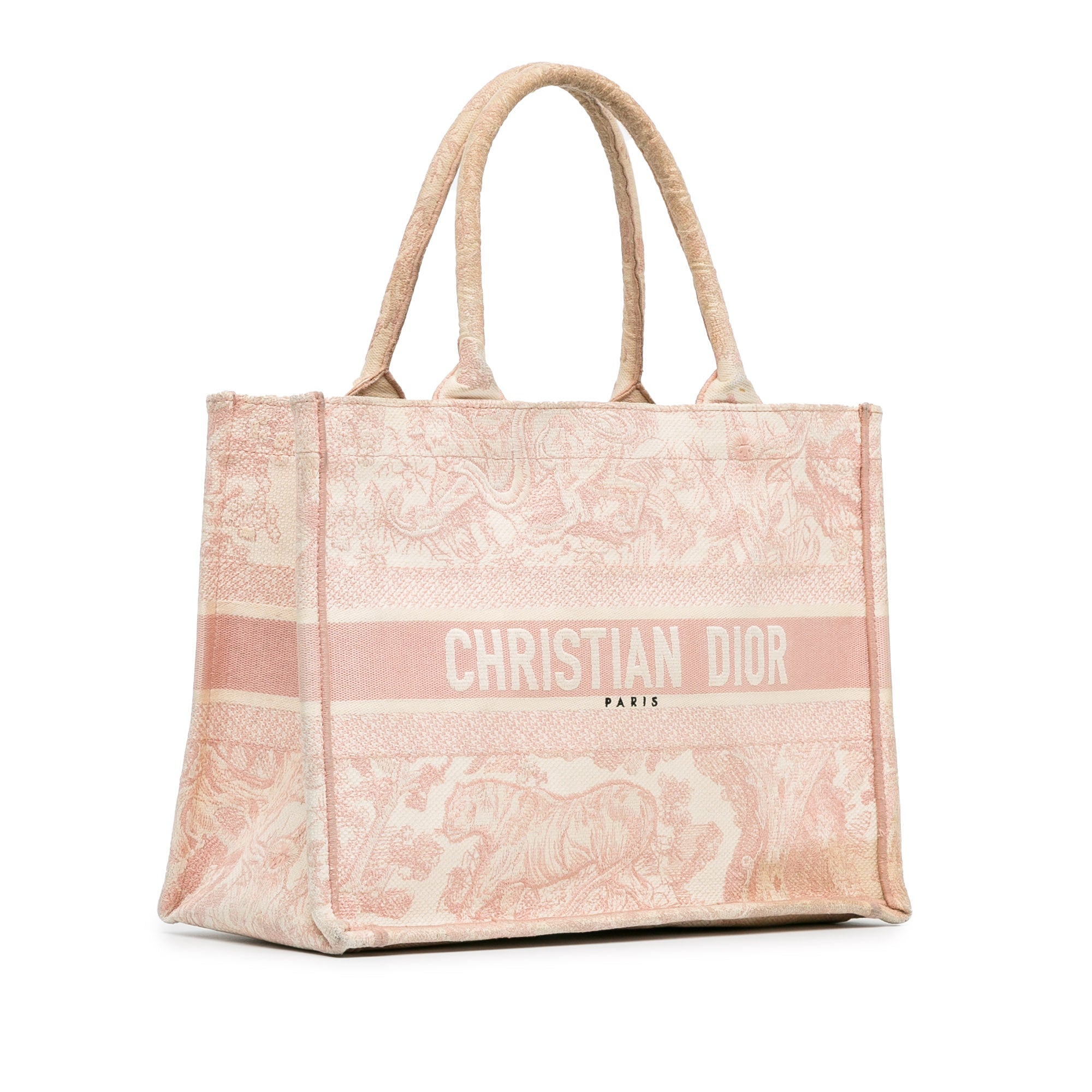 Dior Medium Canvas Embroidered Dioriviera Toile De Jouy Book Tote