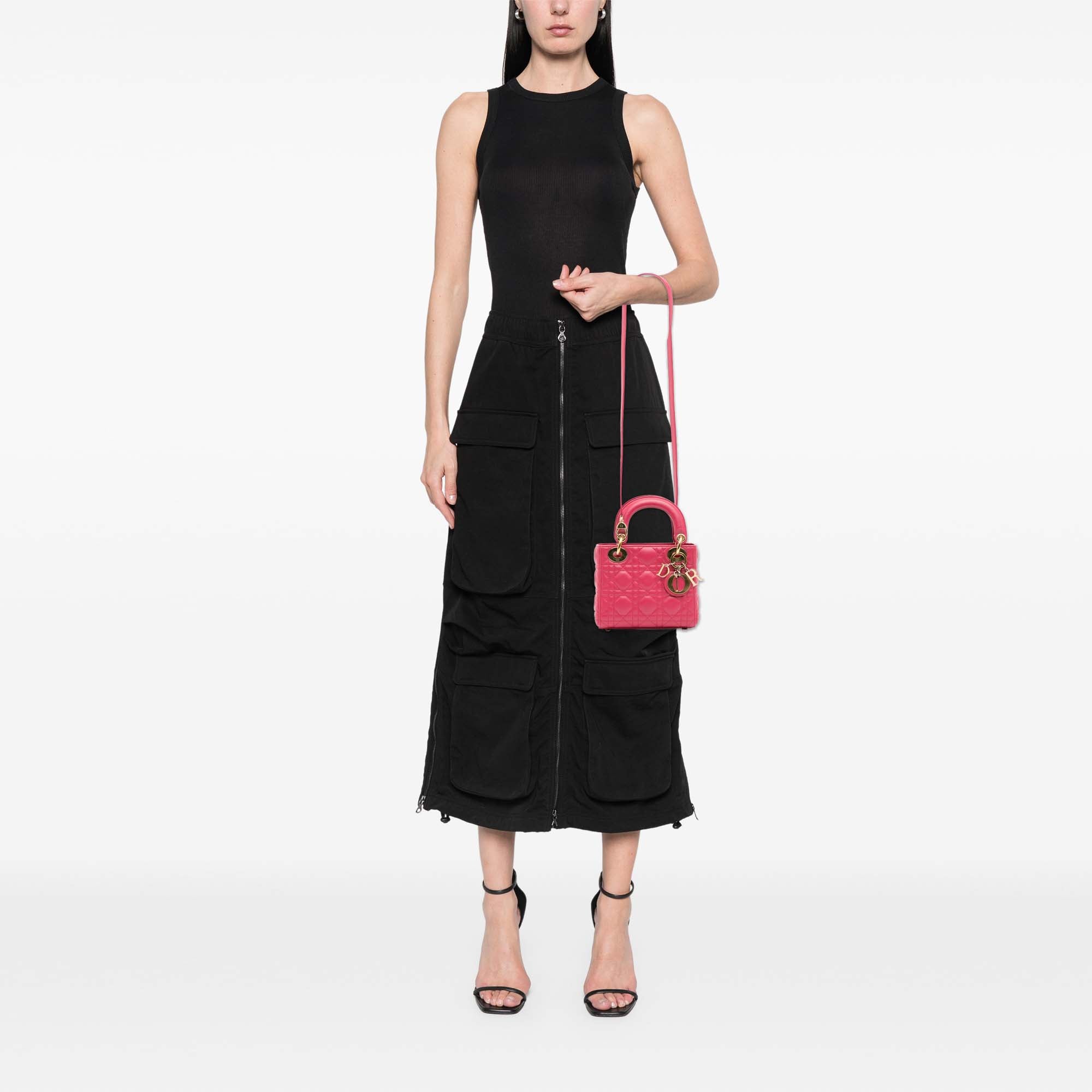Dior Mini Lambskin Cannage Lady Dior