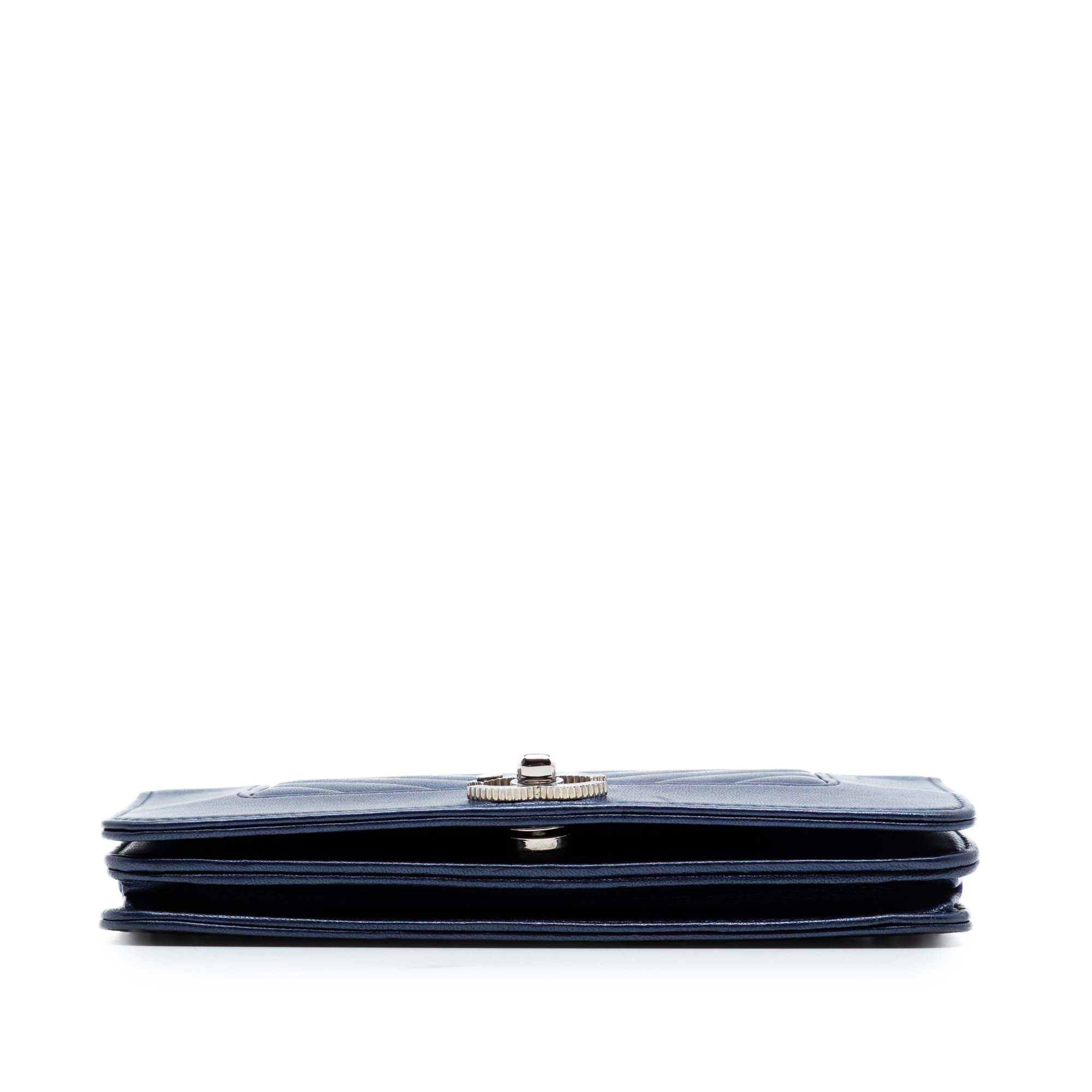 Chanel Chevron Sheepskin Mademoiselle Vintage Wallet On Chain