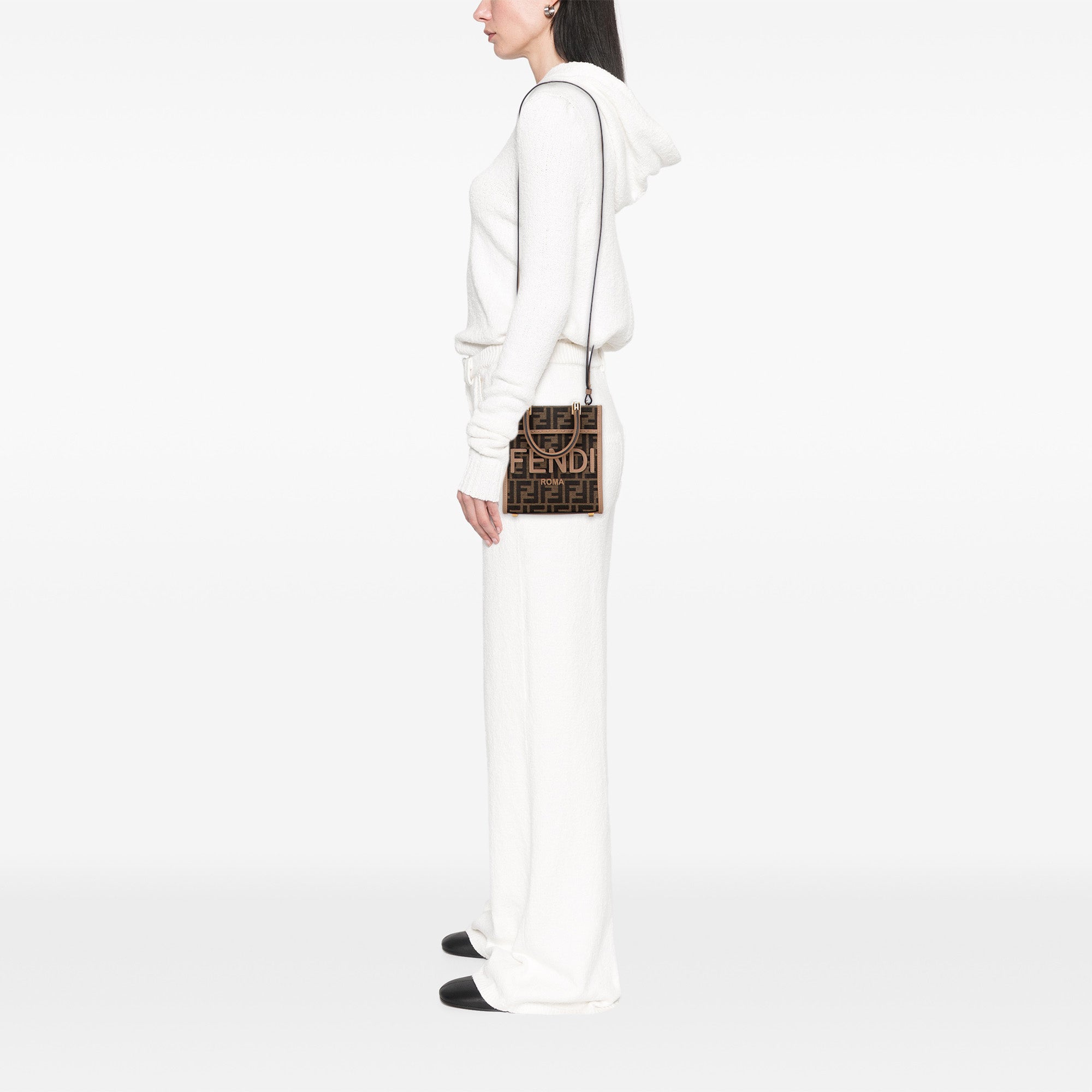 Fendi Mini Zucca Canvas Sunshine Shopper Tote