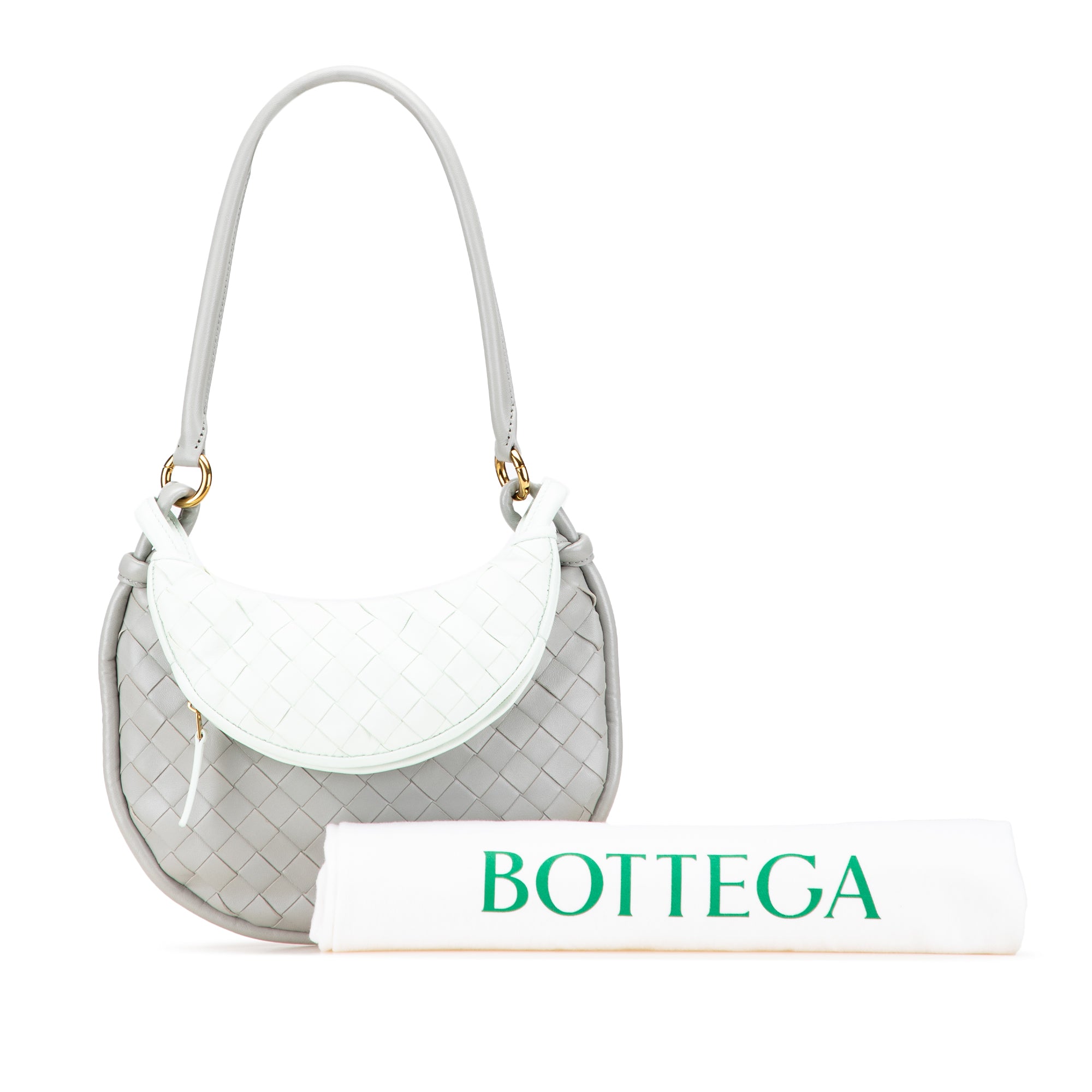 Bottega Veneta Small Bicolor Lambskin Intrecciato Gemelli Bag