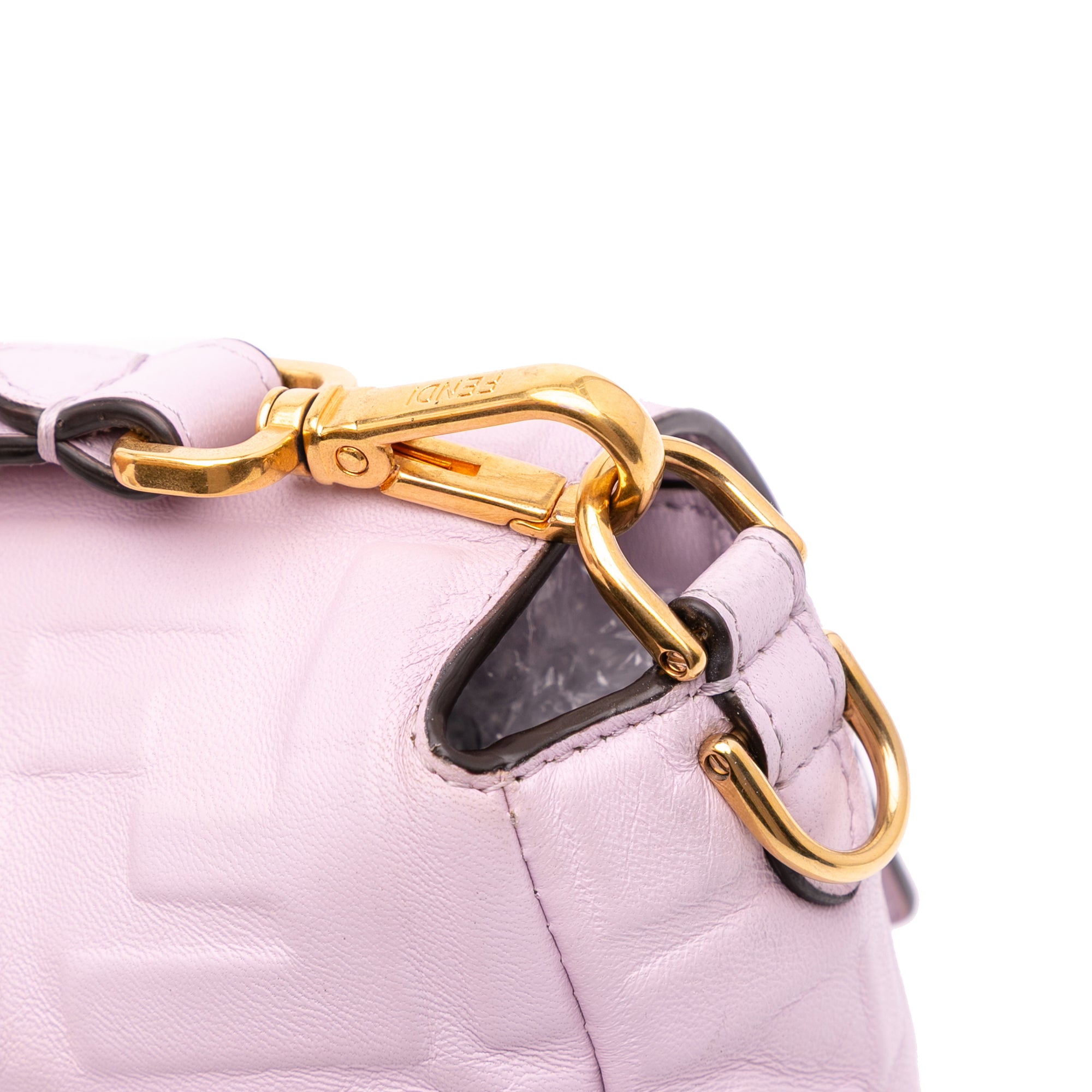 Fendi Medium Leather Embossed FF Baguette Satchel
