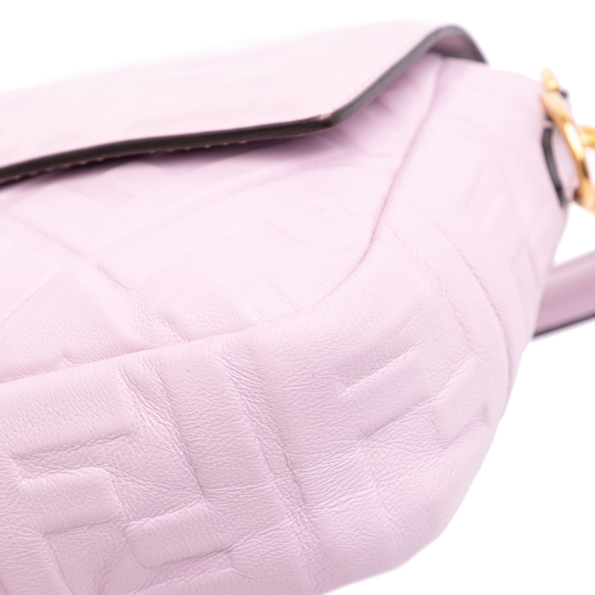 Fendi Medium Leather Embossed FF Baguette Satchel