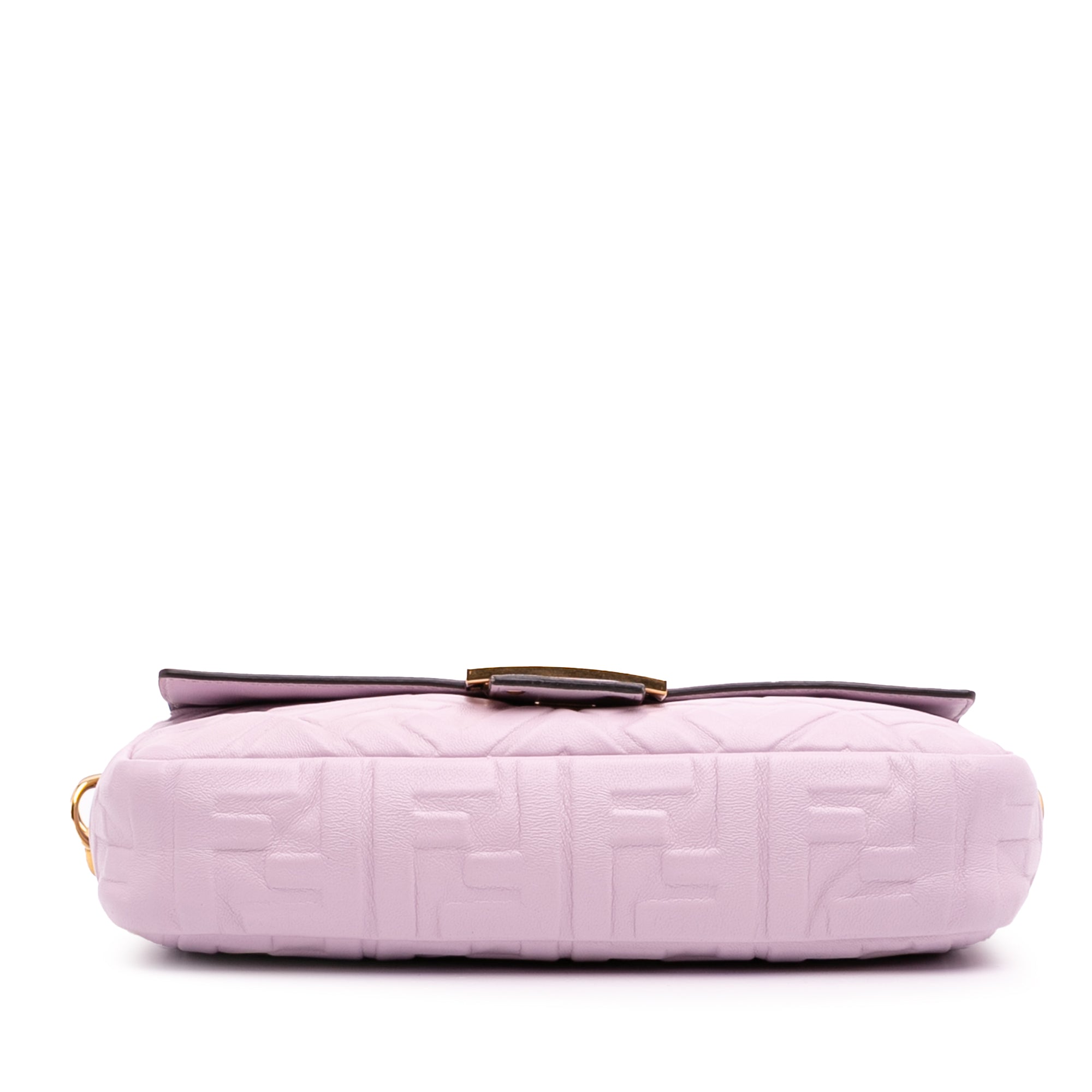 Fendi Medium Leather Embossed FF Baguette Satchel