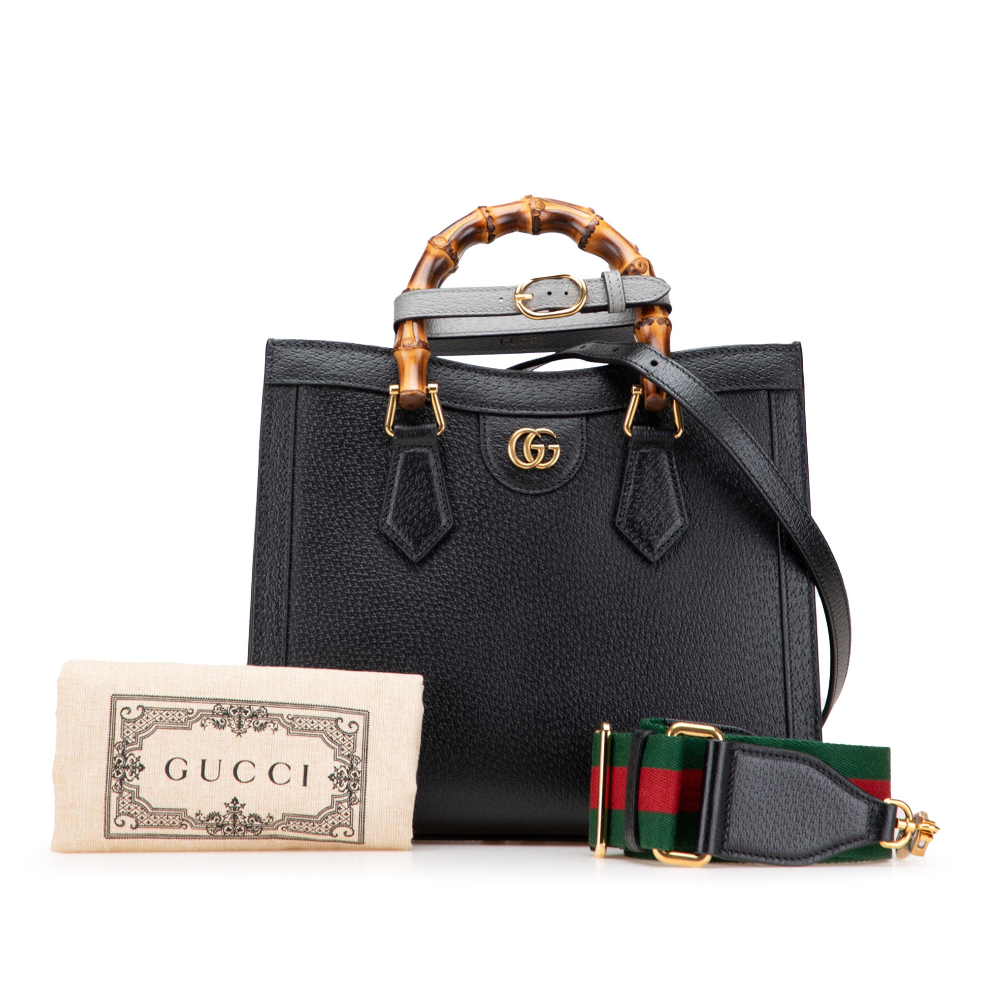 Gucci Medium Leather Bamboo Diana Satchel