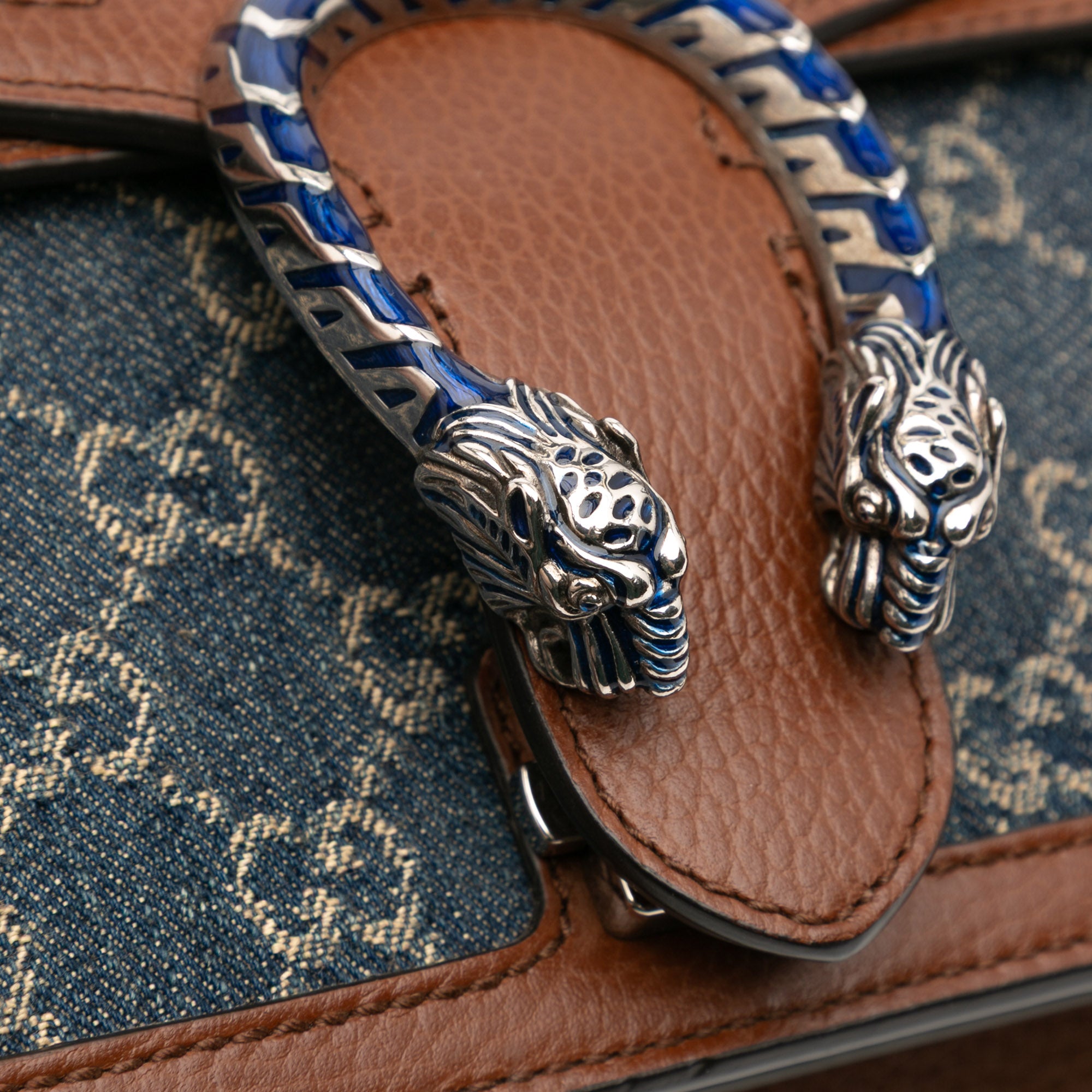 Gucci Medium GG Denim Dionysus Shoulder Bag