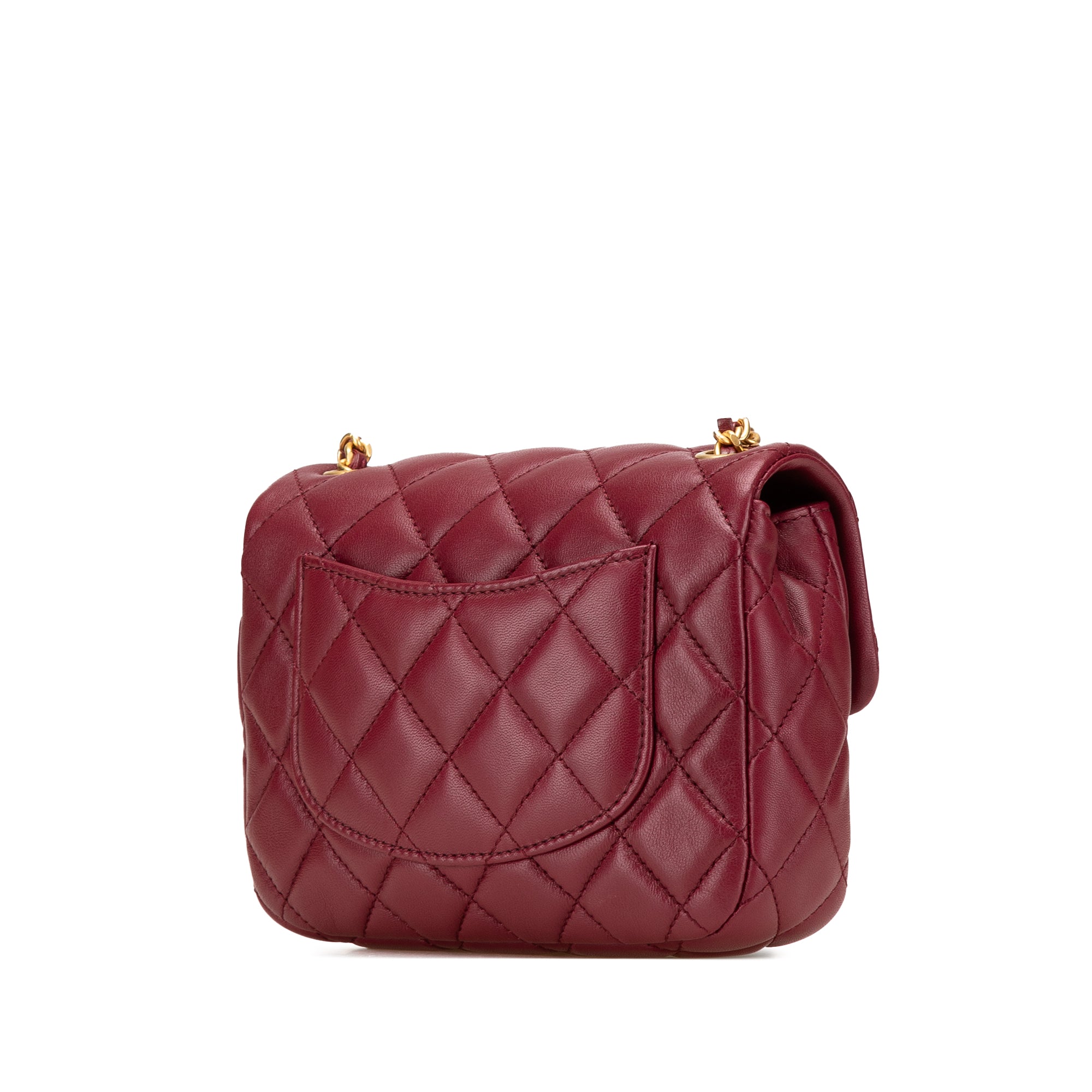 Chanel Mini Square Lambskin Coco Heart Chain Flap