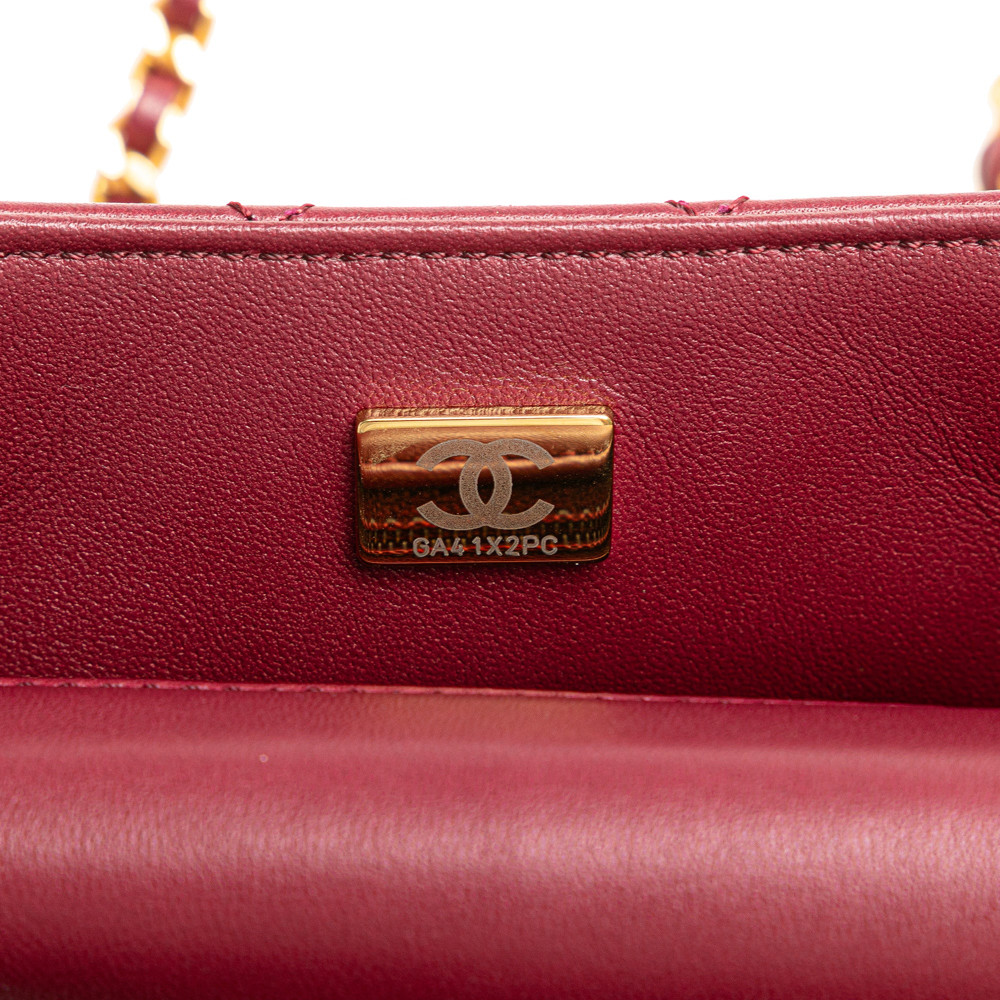 Chanel Mini Square Lambskin Coco Heart Chain Flap