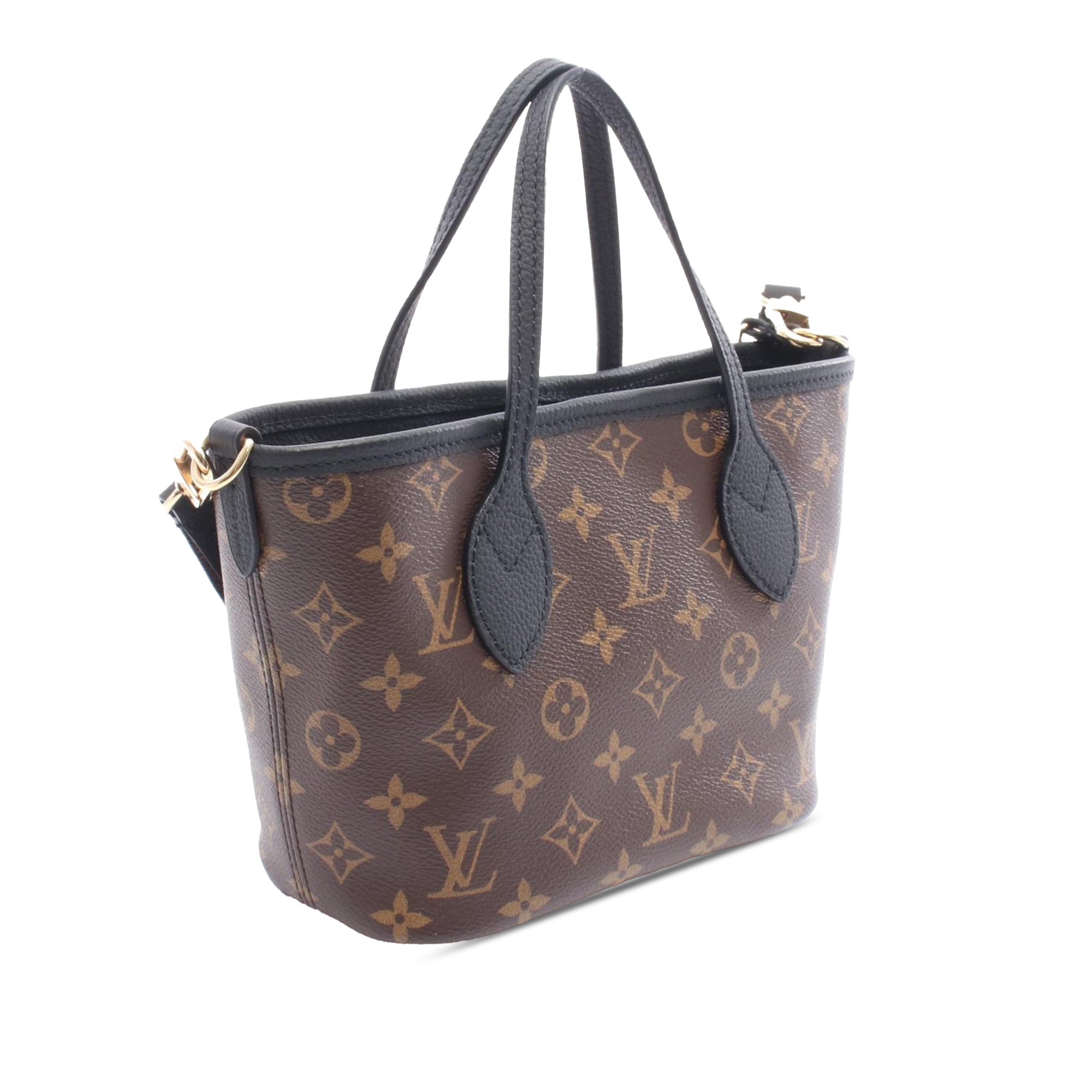 Louis Vuitton LOUIS VUITTON Neverfull Inside Out BB Tote Bag M12099 Monogram PVC coated canvas leather Brown Black Black Used Wome