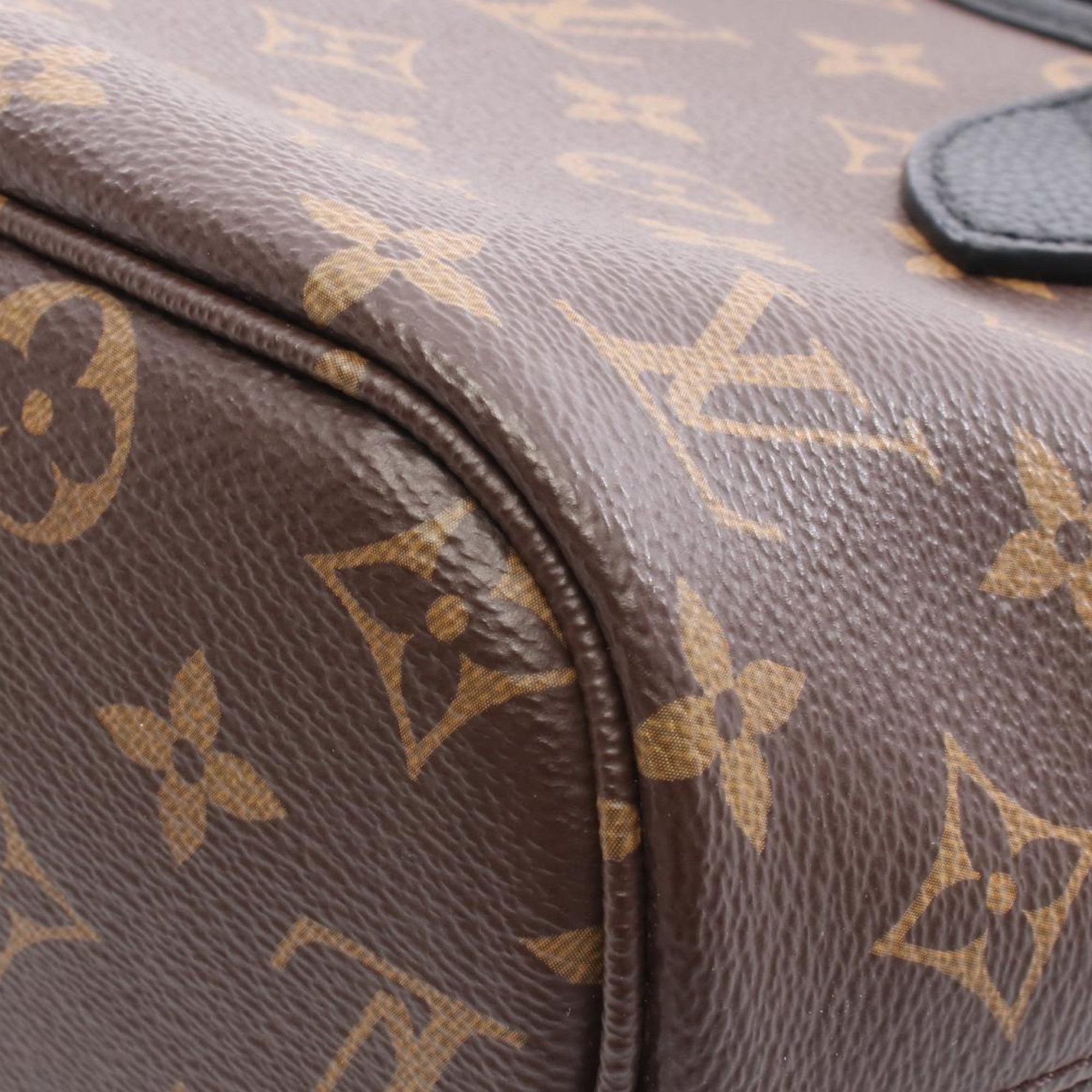 Louis Vuitton LOUIS VUITTON Neverfull Inside Out BB Tote Bag M12099 Monogram PVC coated canvas leather Brown Black Black Used Wome