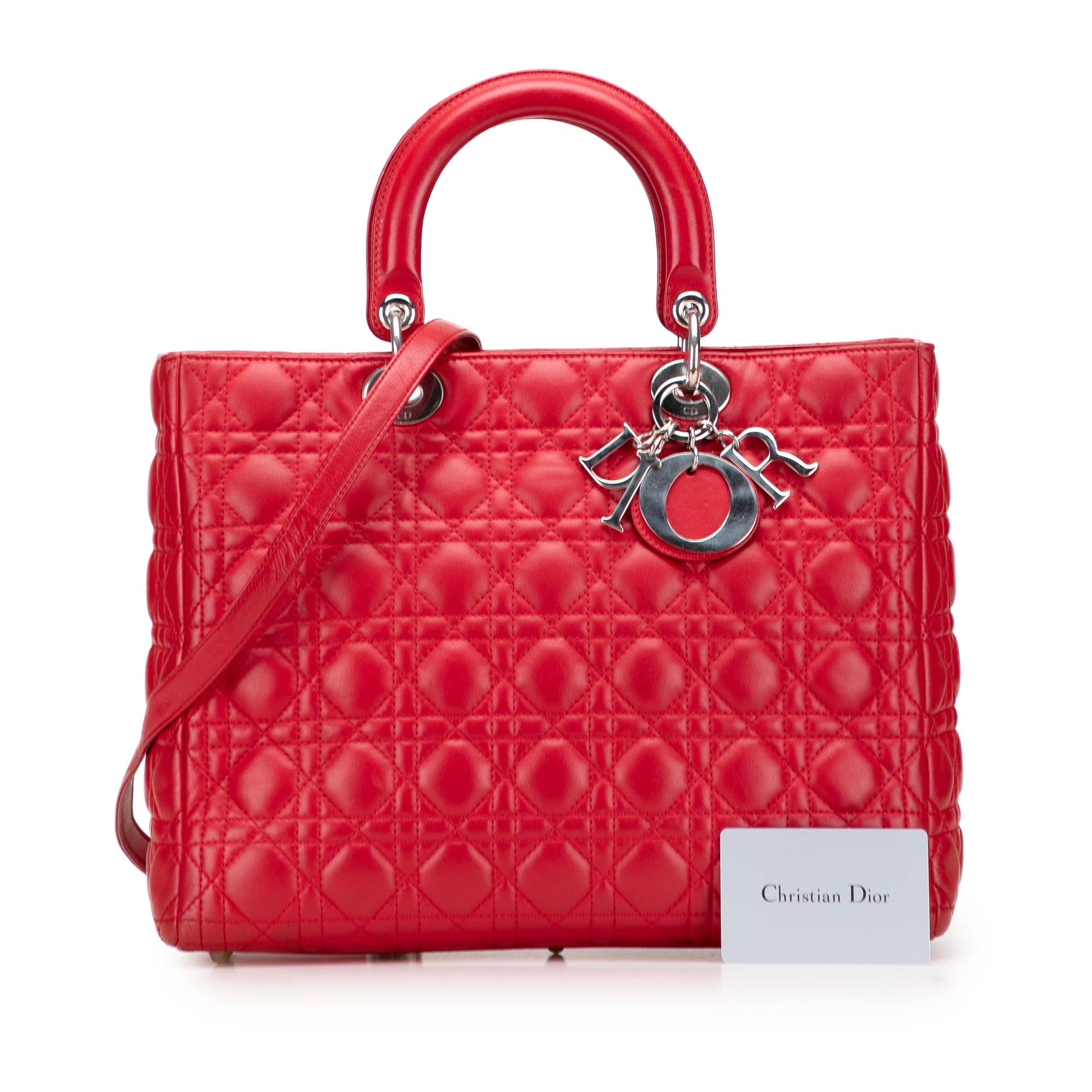 Dior Large Lambskin Cannage Lady Dior
