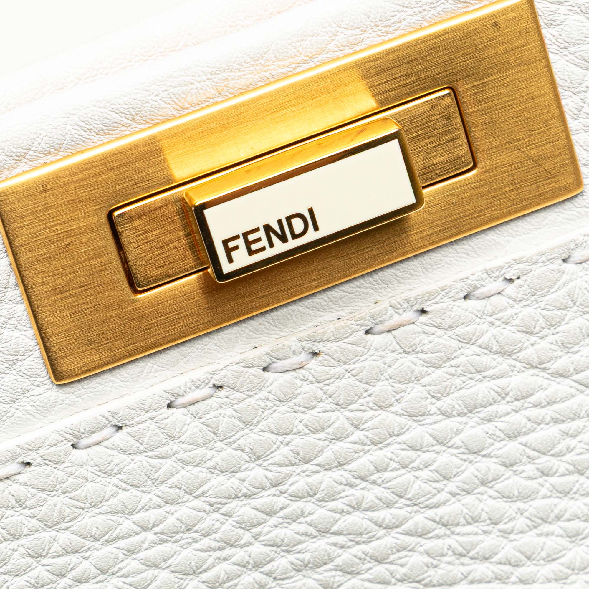 Fendi Medium Pebbled Leather Peekaboo Satchel