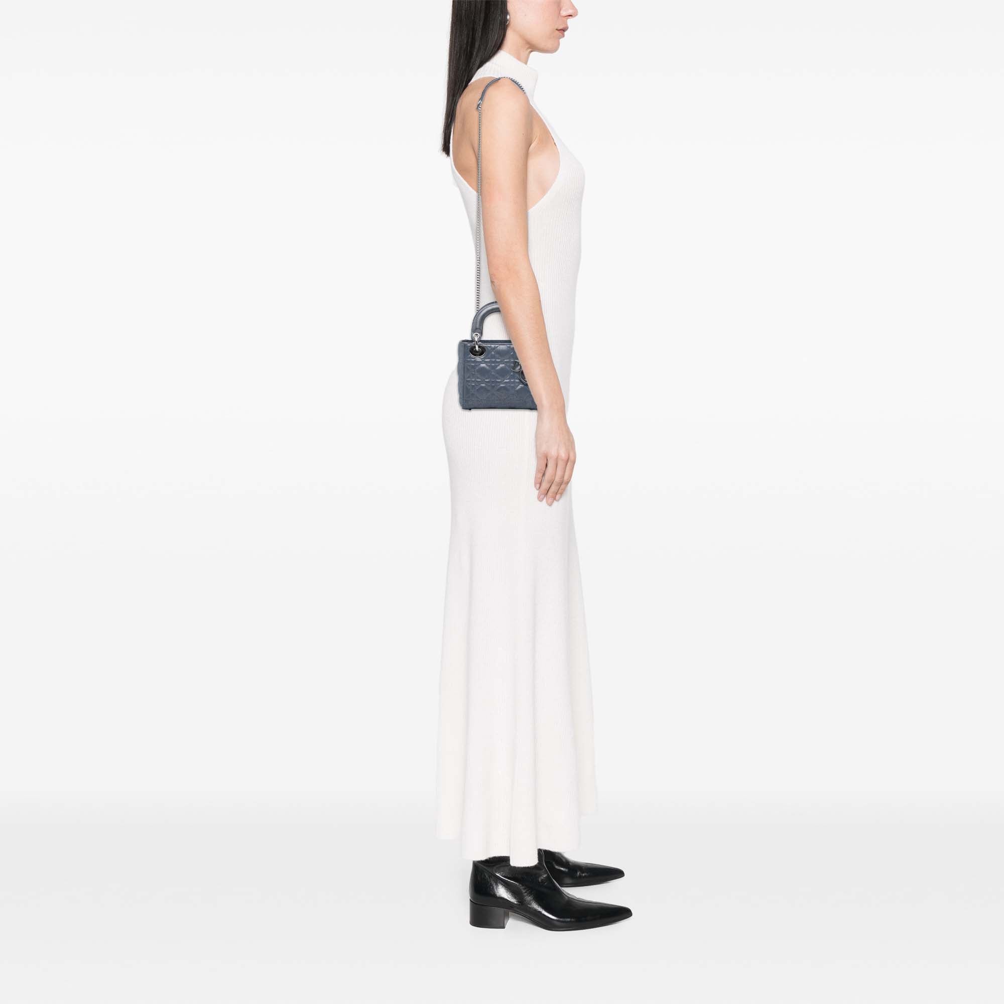 Dior Mini Iridescent Lambskin Cannage Lady Dior