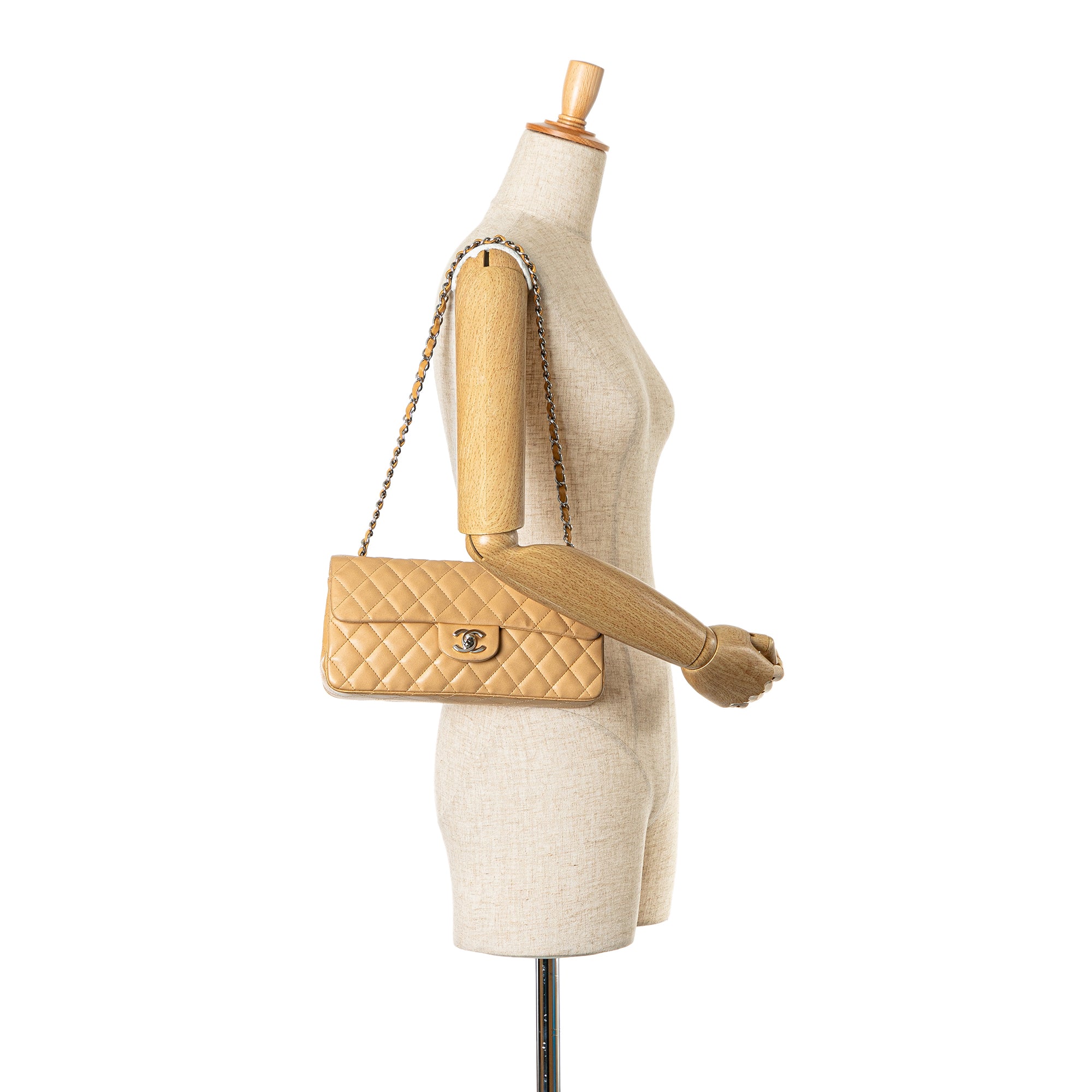 Chanel CC Lambskin East West Single Flap