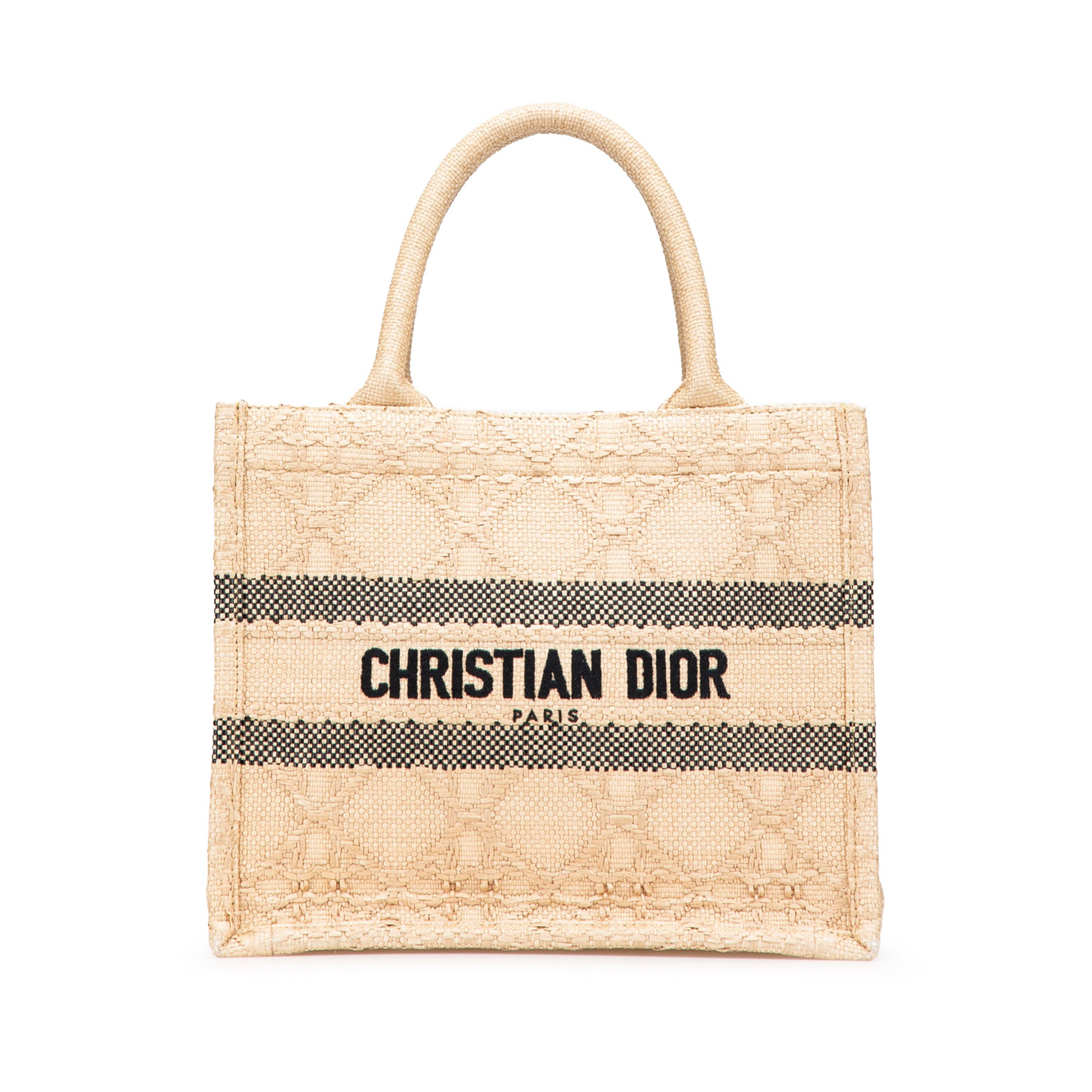 Dior Small Raffia Cannage Book Tote