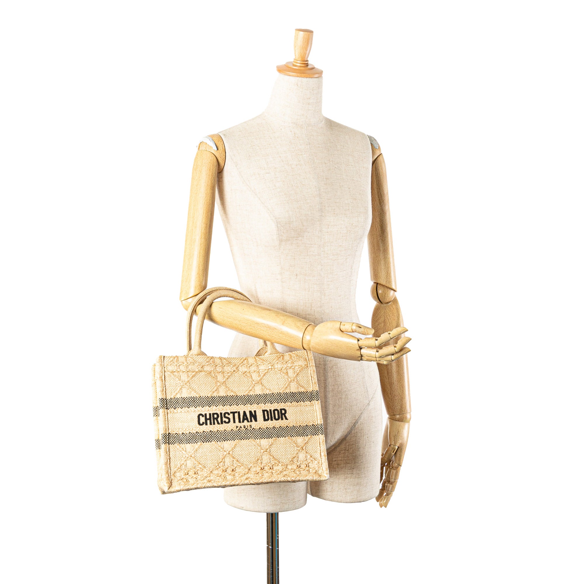 Dior Small Raffia Cannage Book Tote