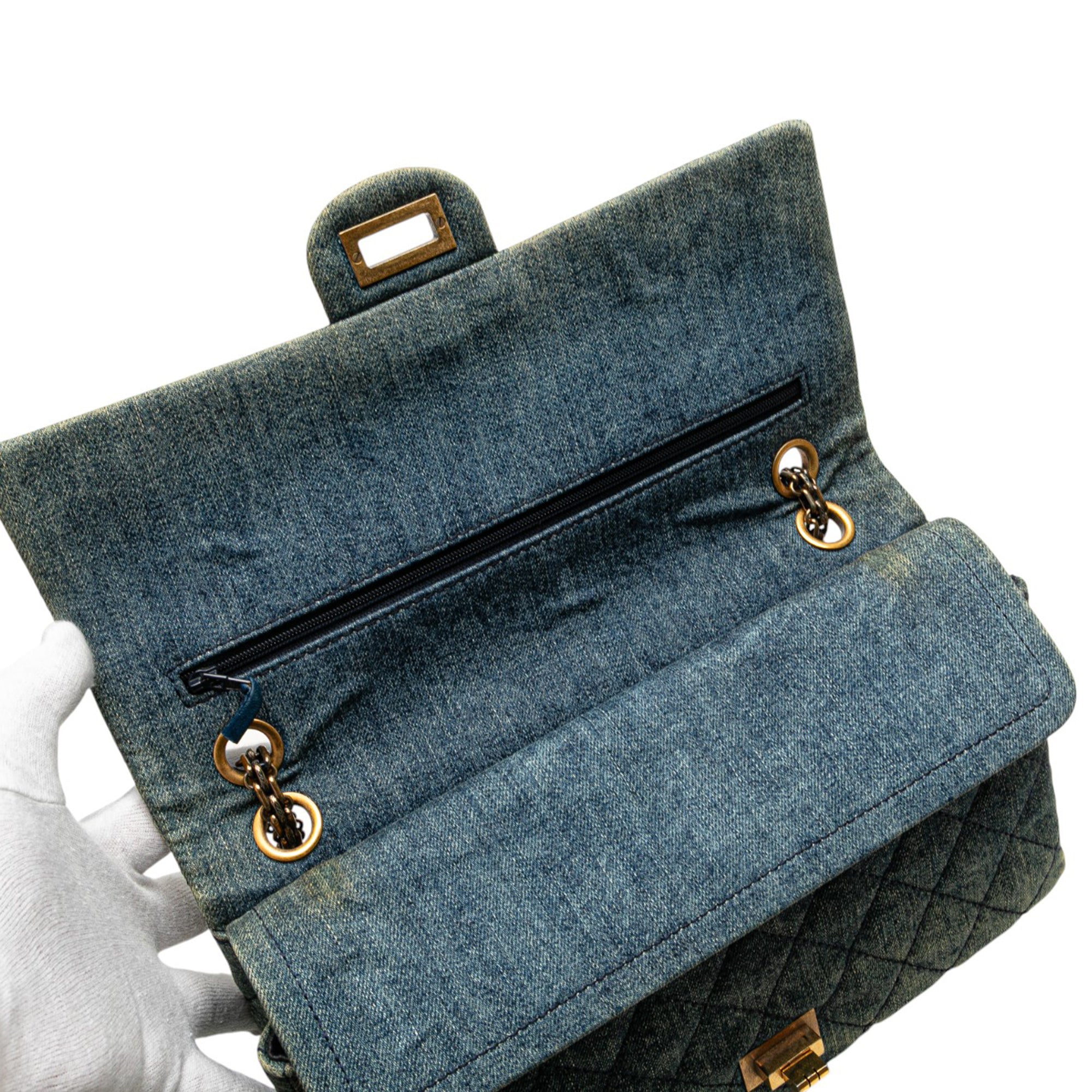 Chanel Quilted Denim Reissue 2.55 Double Flap 226