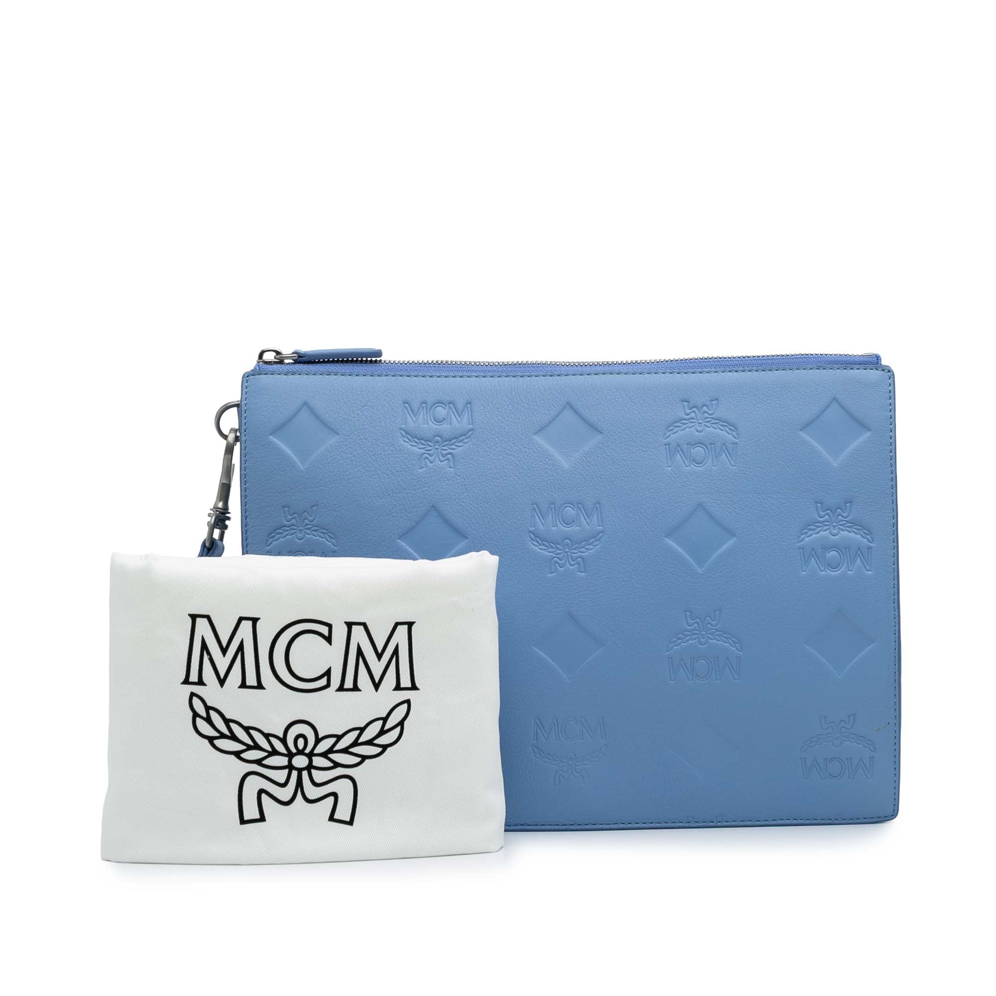 MCM Leather Aren Zip Pouch