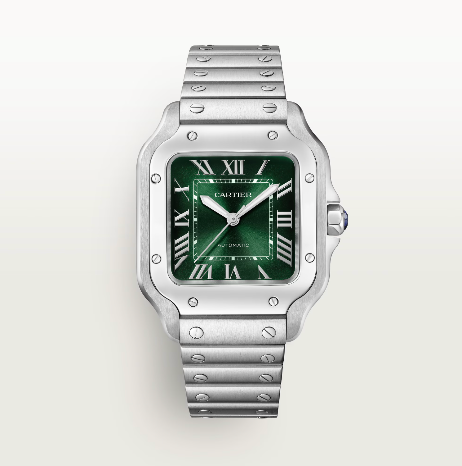 Cartier Santos de Cartier Medium Model Green Dial Automatic Watch