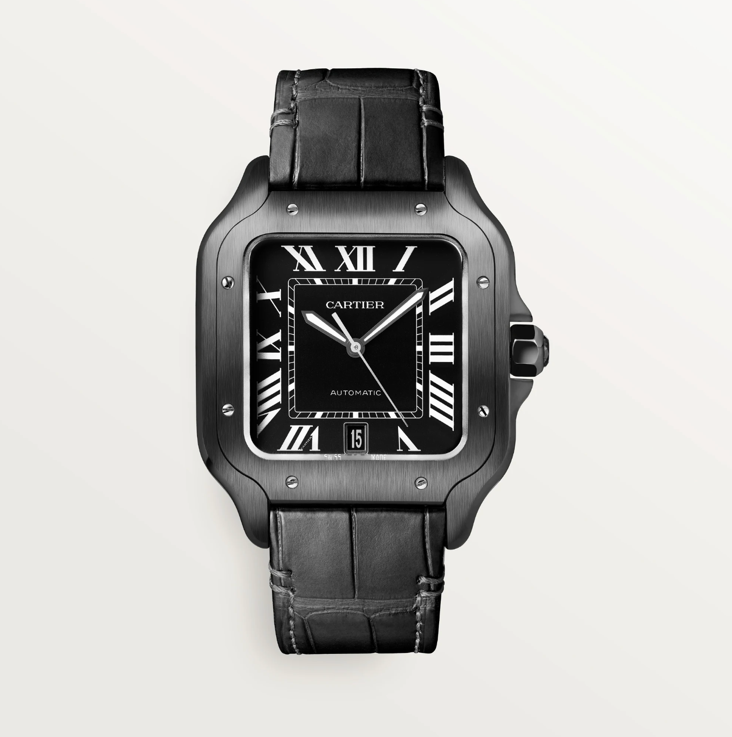 Cartier Santos de Cartier Large ADLC Black Dial Automatic Watch