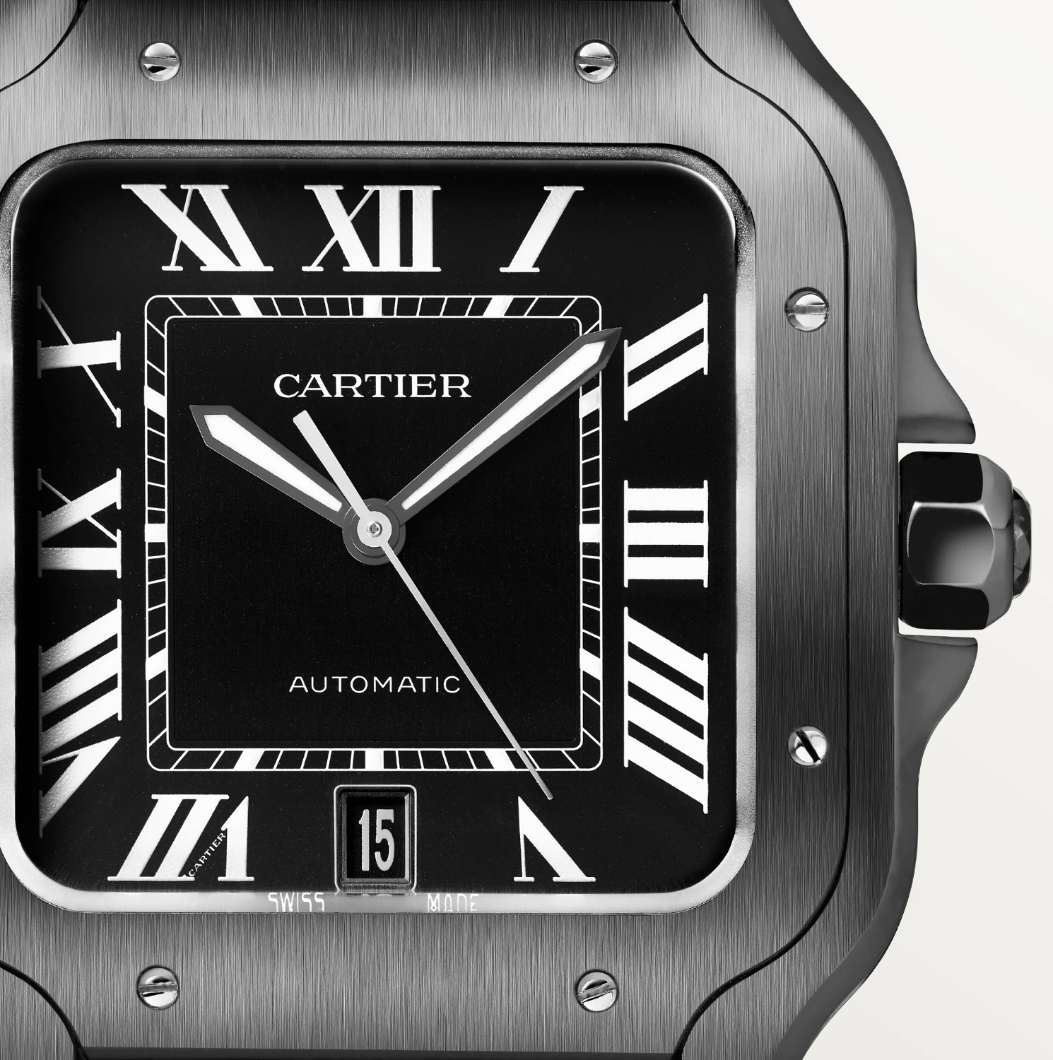 Cartier Santos de Cartier Large ADLC Black Dial Automatic Watch