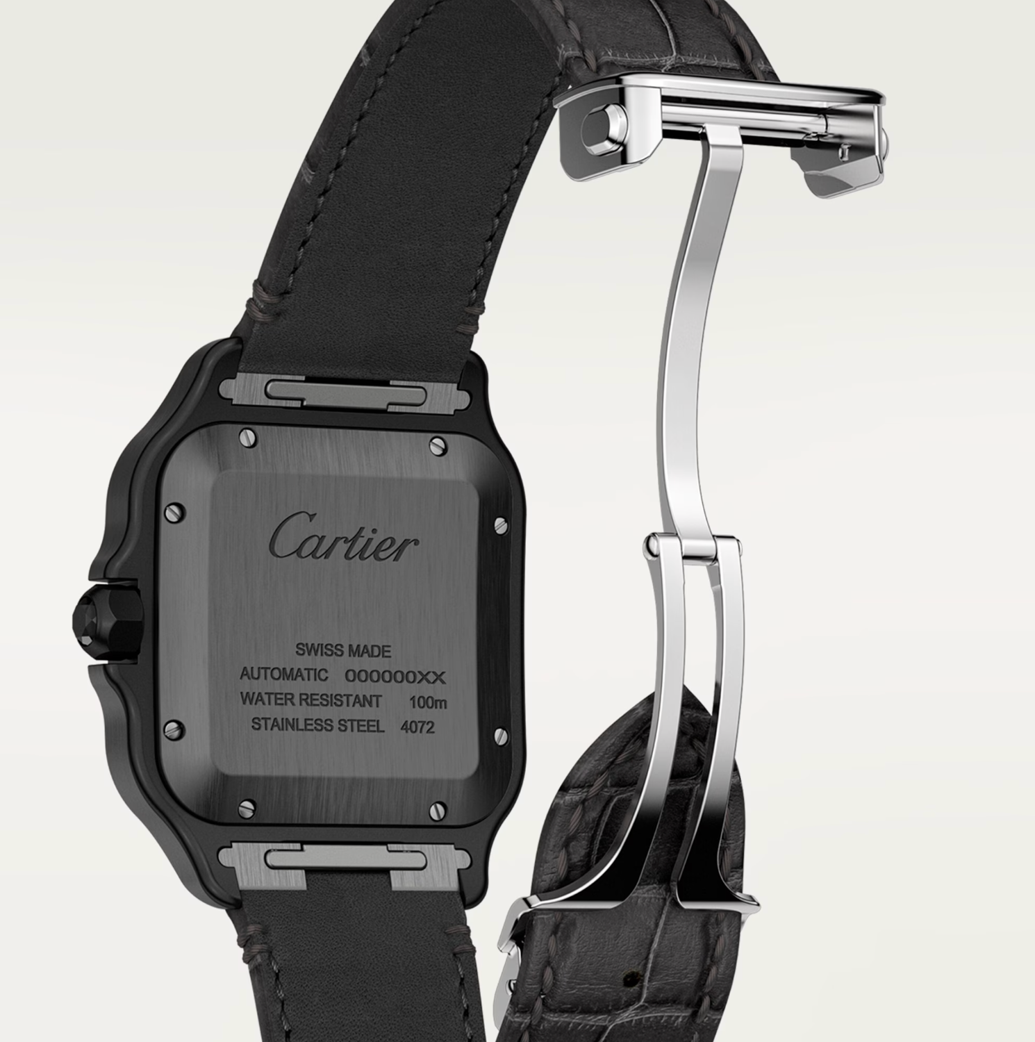Cartier Santos de Cartier Large ADLC Black Dial Automatic Watch