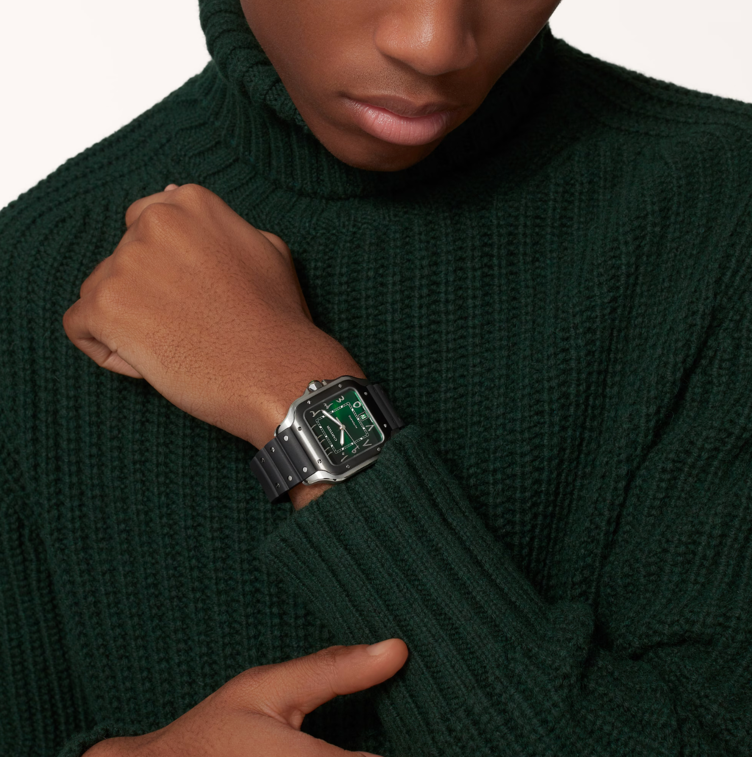 Cartier Santos de Cartier Large ADLC Green Dial Automatic Watch