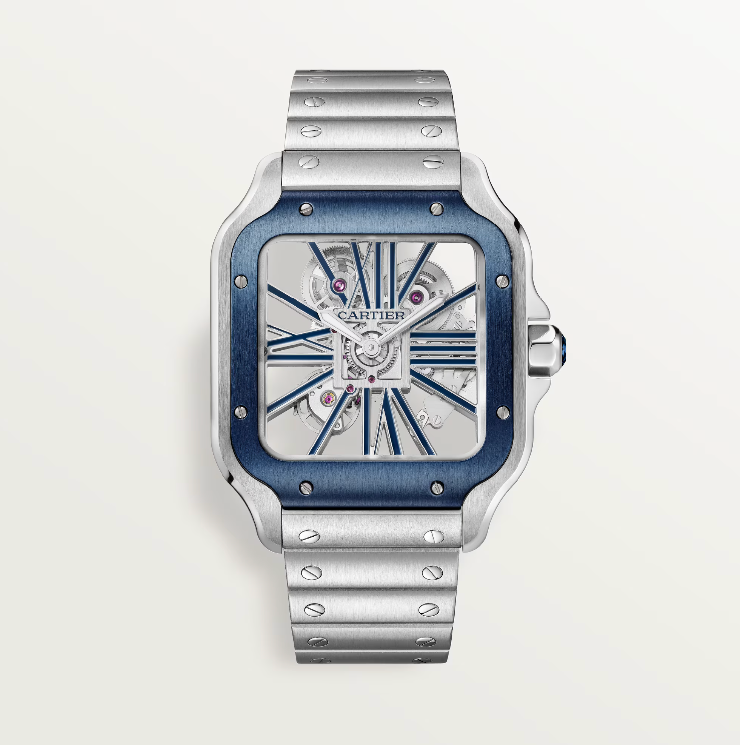 Cartier Santos Skeleton Blue Large Watch