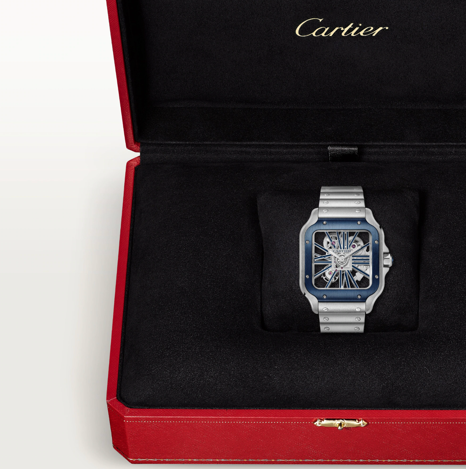 Cartier Santos Skeleton Blue Large Watch