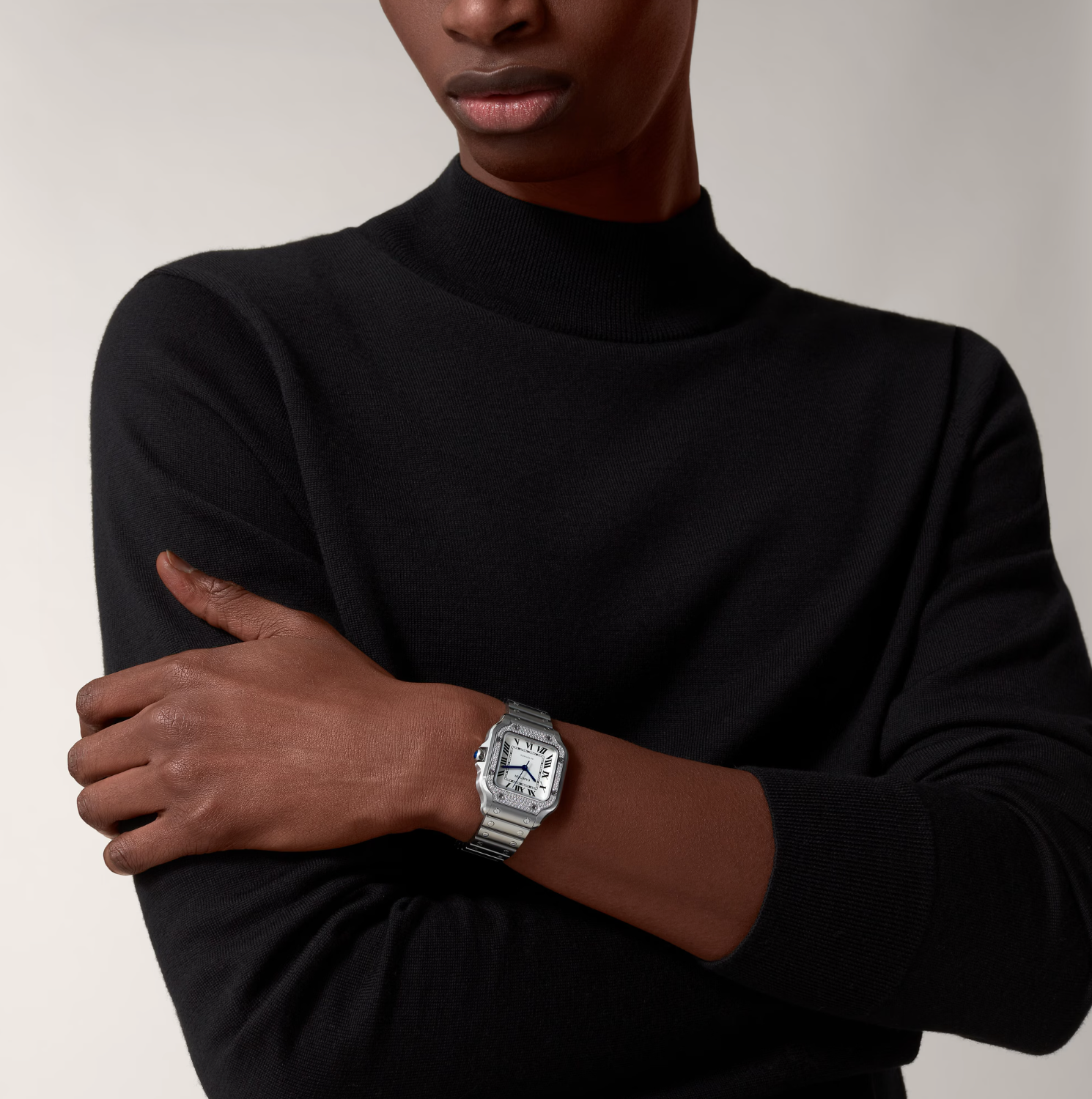 Cartier Santos de Cartier Medium Diamond Watch