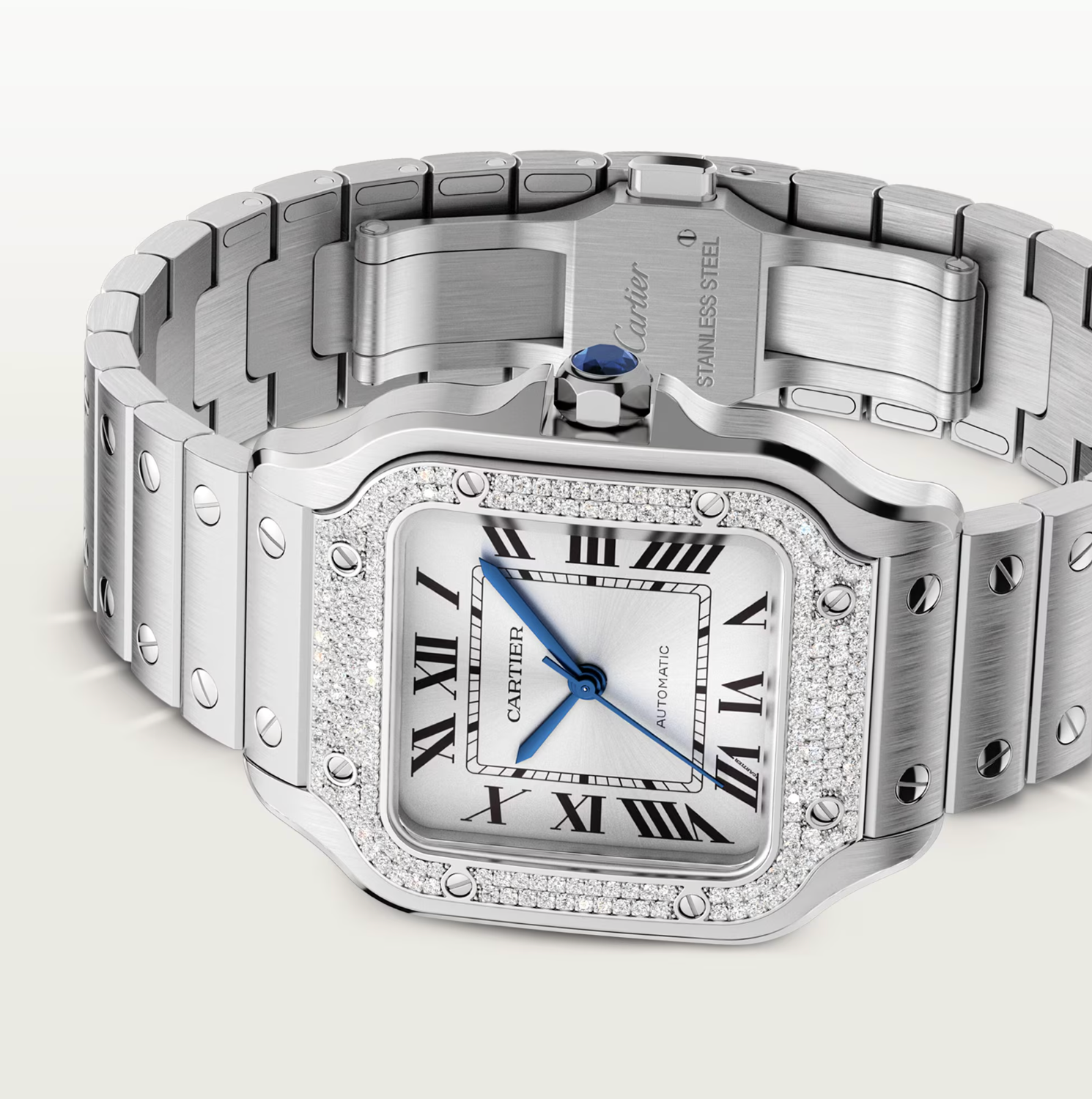 Cartier Santos de Cartier Medium Diamond Watch