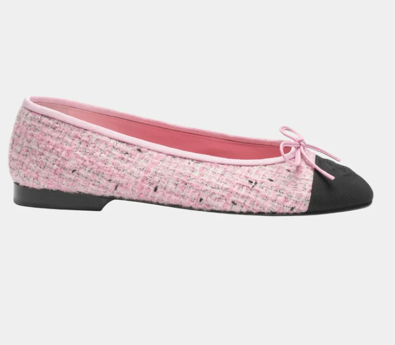 Chanel Ballerinas in Tweed & Grosgrain Pink