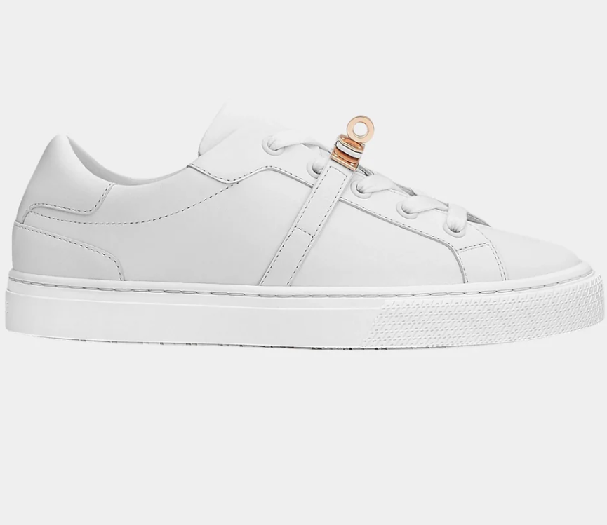 Hermès Day Sneaker Calfskin Rose Gold Kelly Buckle White