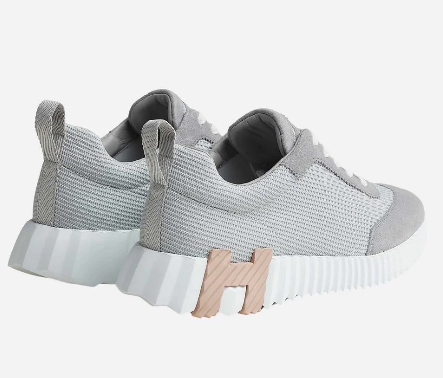Hermès Bouncing Sneakers Technical Mesh & Suede Grey Rose Gold