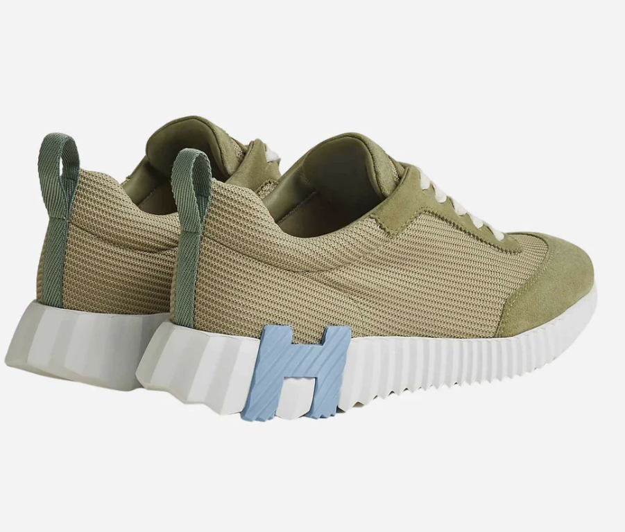 Hermès Bouncing Sneakers Technical Mesh & Suede Vert Celadon
