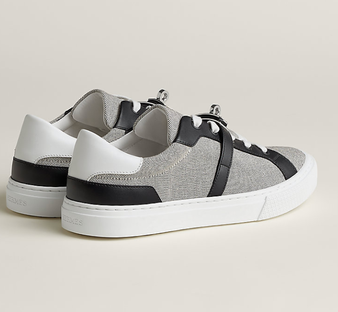 Hermès Day Sneaker Canvas & Calfskin Palladium Kelly Buckle
