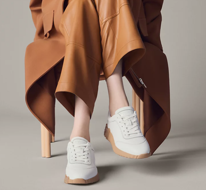 Hermès Bouncing Sneaker Sport Goatskin White Honey Sole