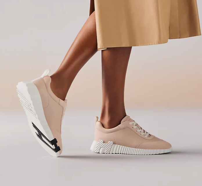 Hermès Bouncing Sneaker Sport Goatskin Rose Palomino