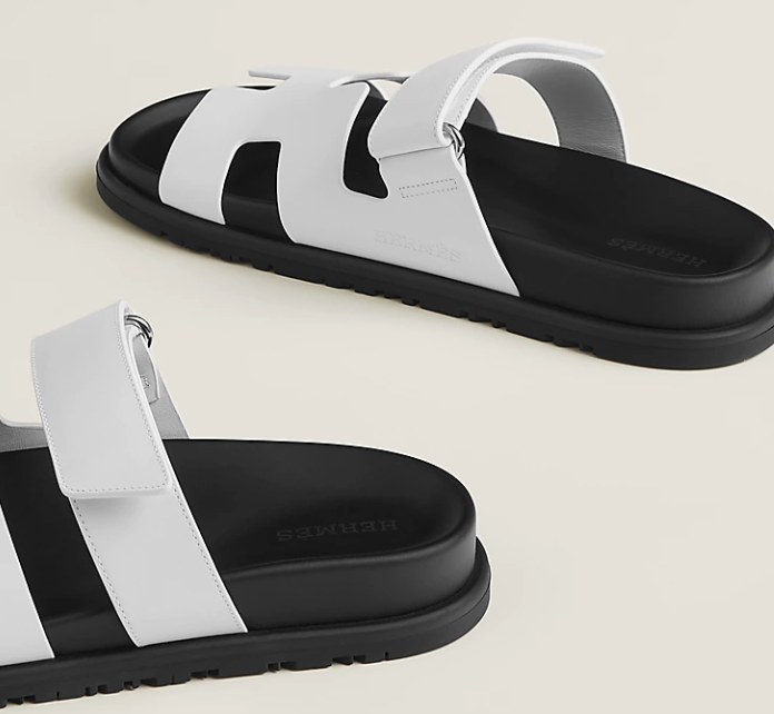 Hermès Chypre Sandal Calfskin Blanc
