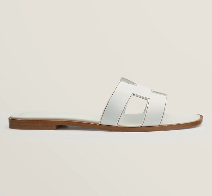 Hermès Oran Sandal Box Calfskin Blanc